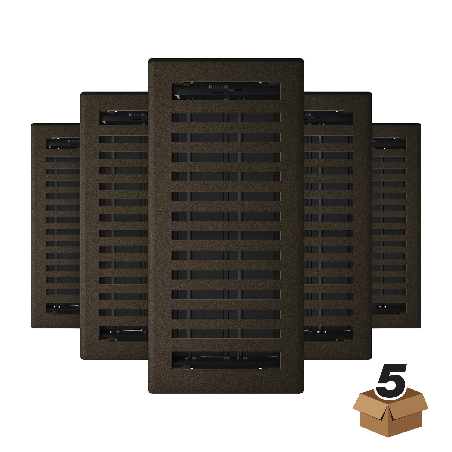 IMPERIAL 4-in x 10-in 2-way Steel Bronze Age Floor Register 5 -Pack