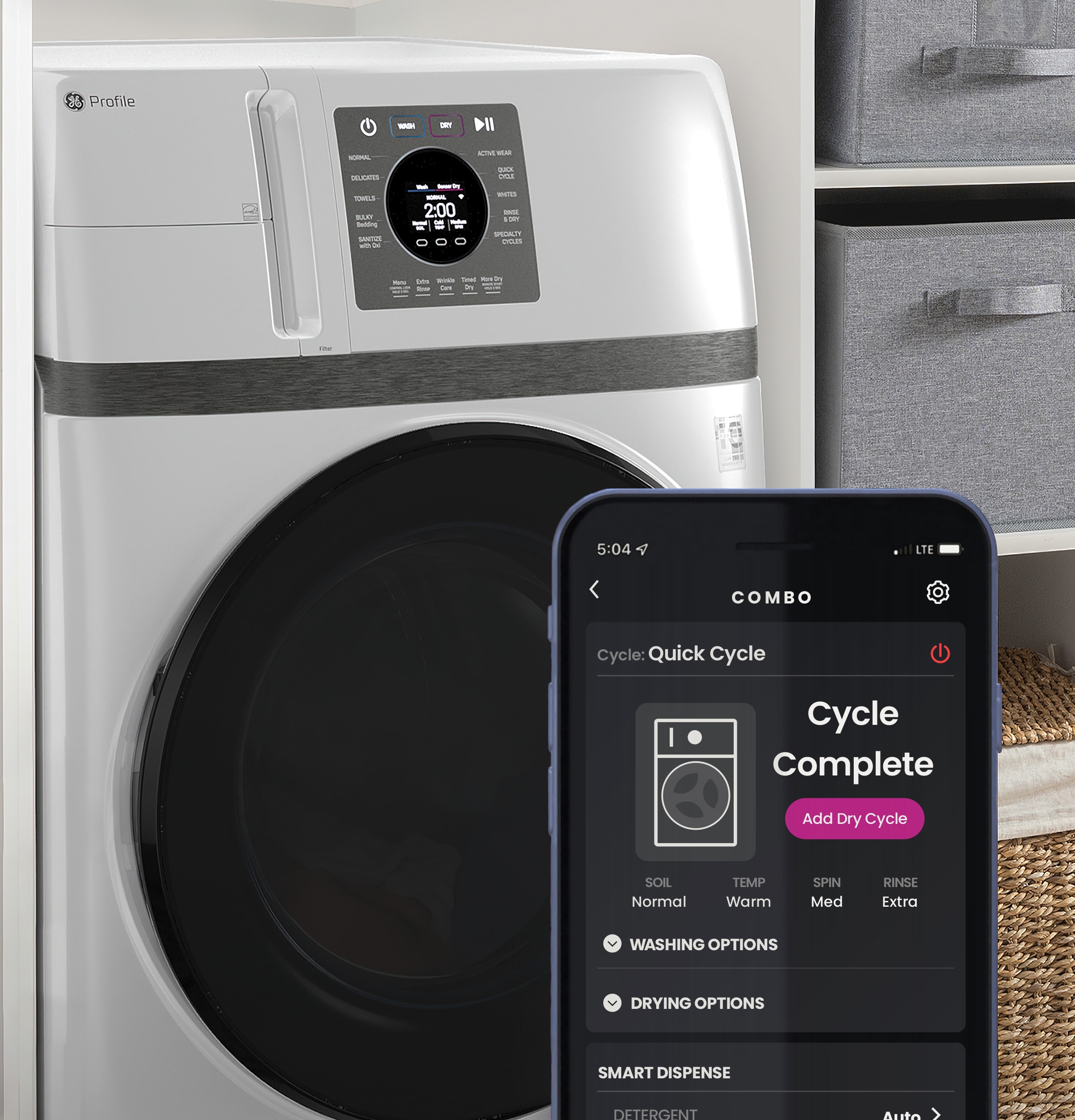 GE PFQ83HSLWWW Combination-Washers-Dryers - View #13