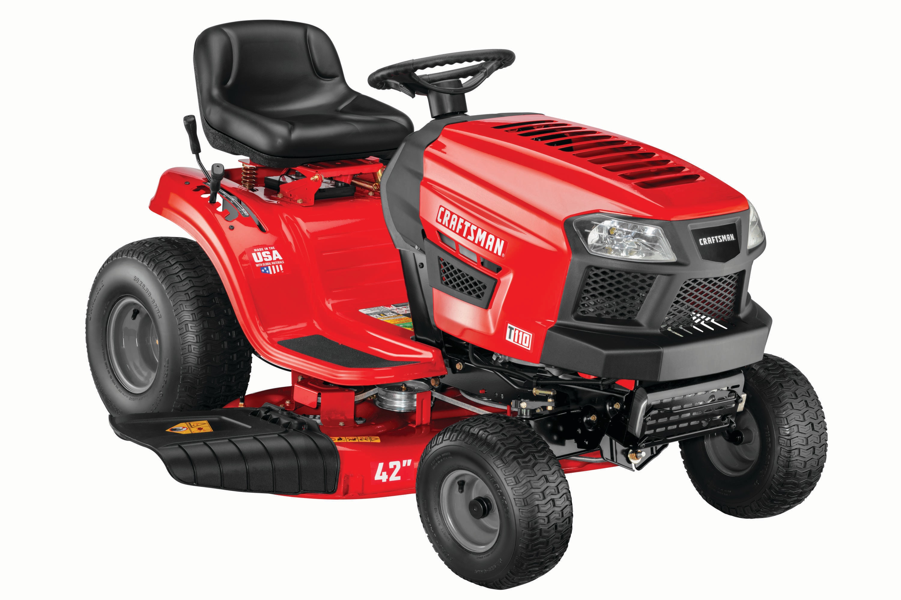 CRAFTSMAN T110 17.5-HP Manual/Gear 42-in Riding Lawn Mower Mulching Capable  (Kit Sold Separately) at
