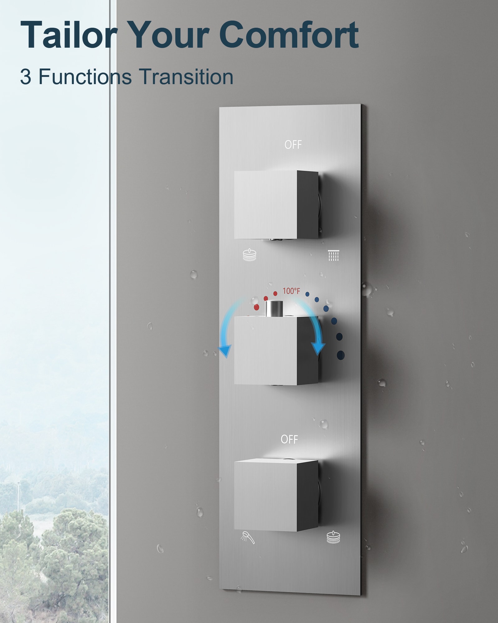 GRANDJOY SFS-1066-NK12 Showerhead-Bar-Panels - View #12