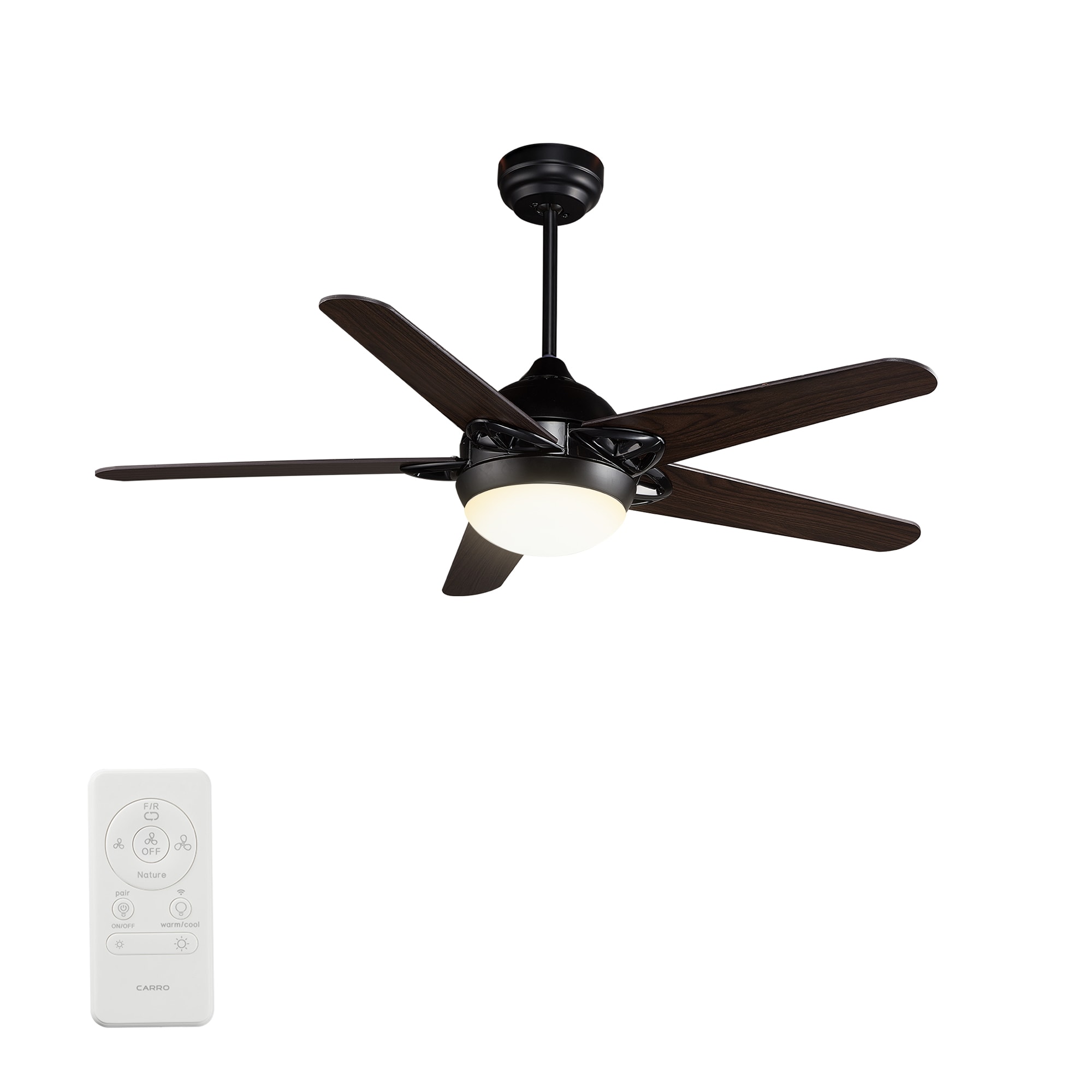 CO-Z 52-in Nickel with Brushed Blades Integrated LED Indoor Smart Propeller Ceiling Fan with Light and Remote (3-Blade) CFN-1304-NI Sansujyuku sansujyuku.com