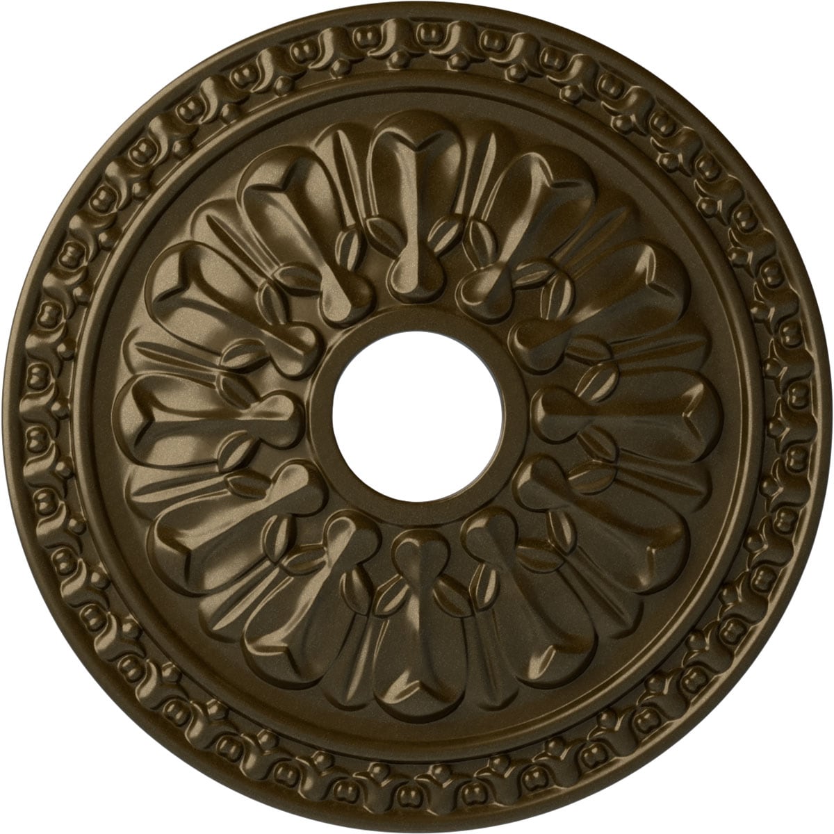 Ekena Millwork CM18WABRS Warsaw 18-in W x 18-in L Painted Brass Polyurethane Whole Ceiling Medallion