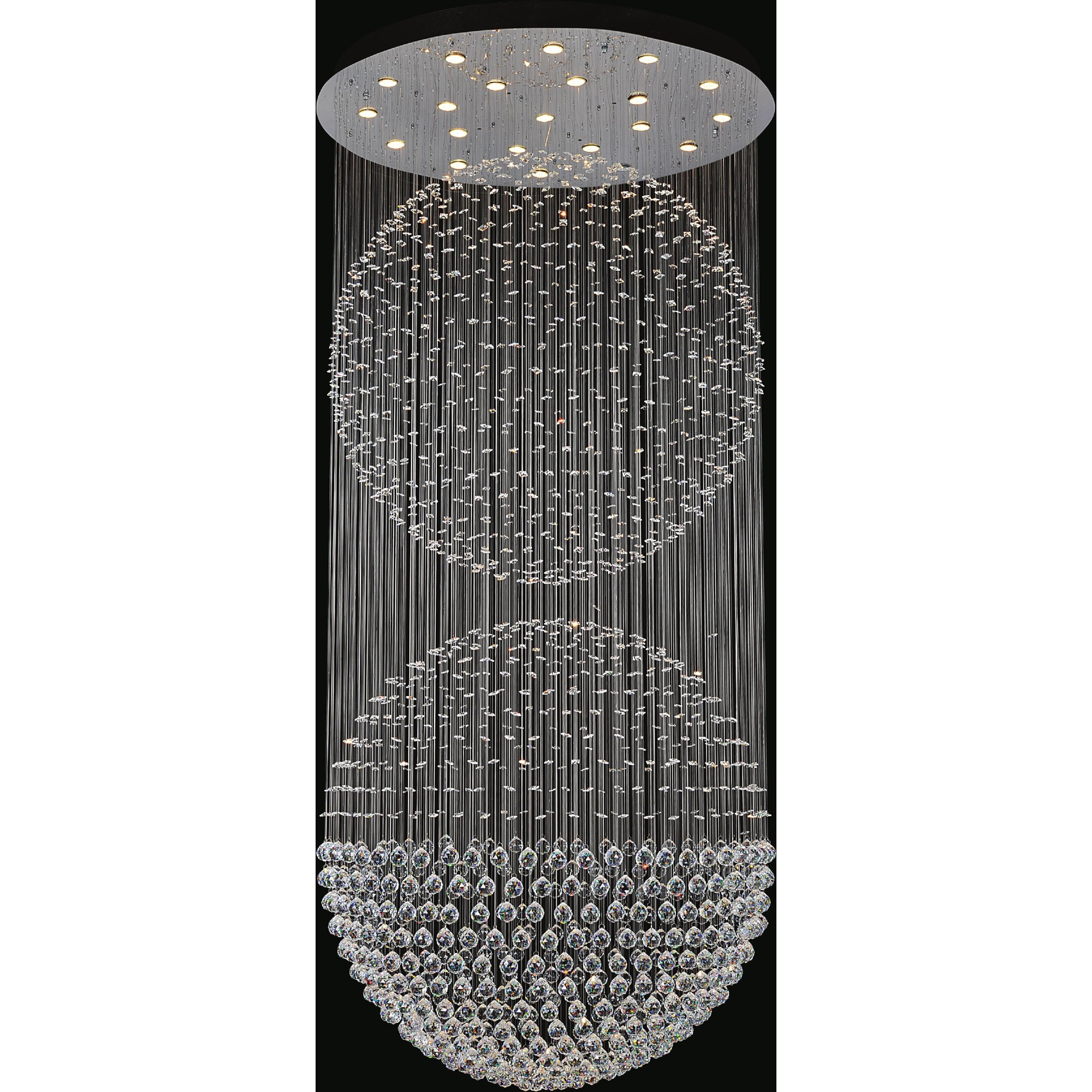 CWI Lighting 6608C47C Double Sphere 21-Light Chrome Flush Mount Light