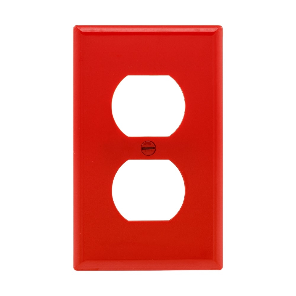 Eaton 5132RD-BOX 1 -Gang Standard Size Red Nylon Indoor Duplex Wall Plate