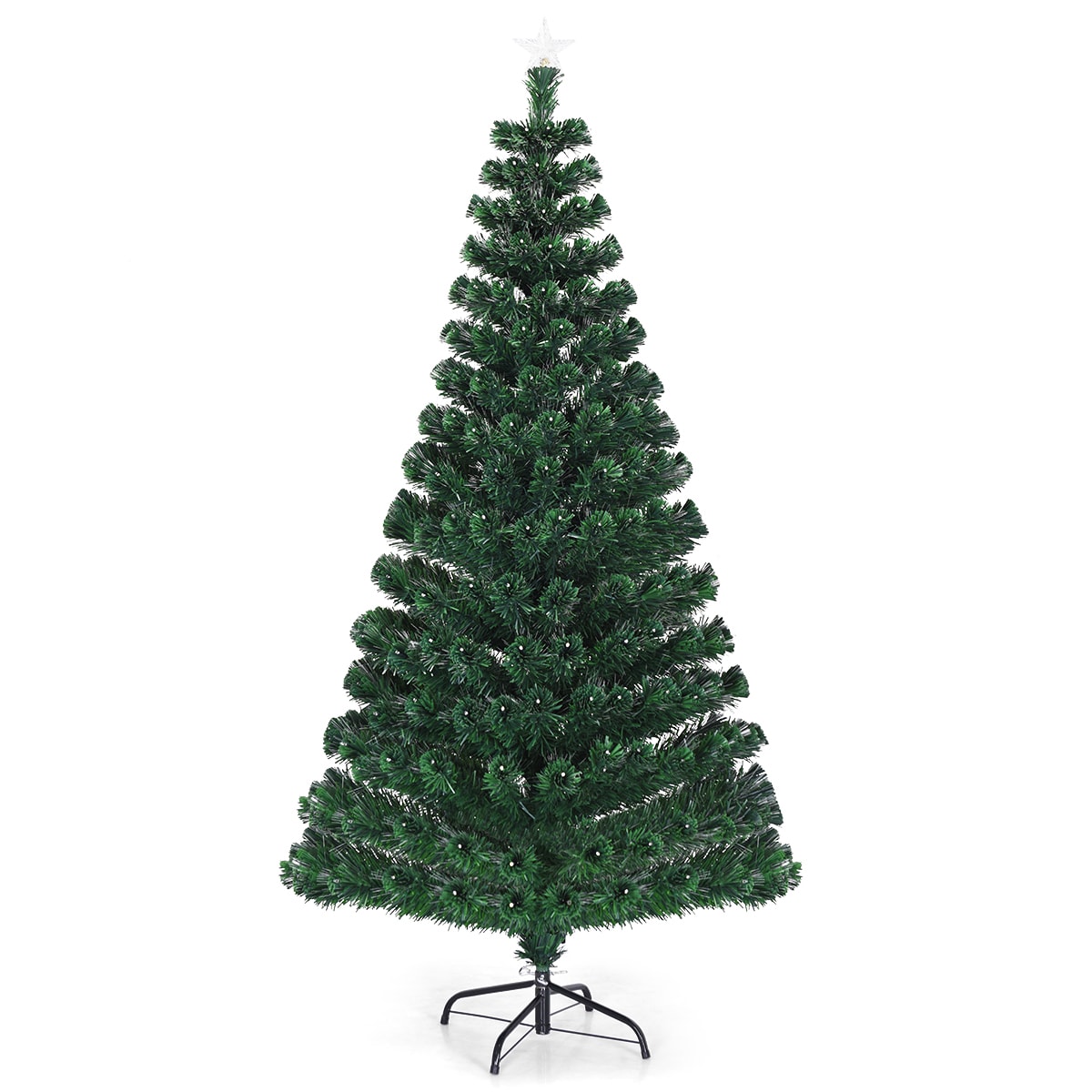Costway CM20580 6-ft Pre-lit Flocked Artificial Christmas Tree with LED Lights