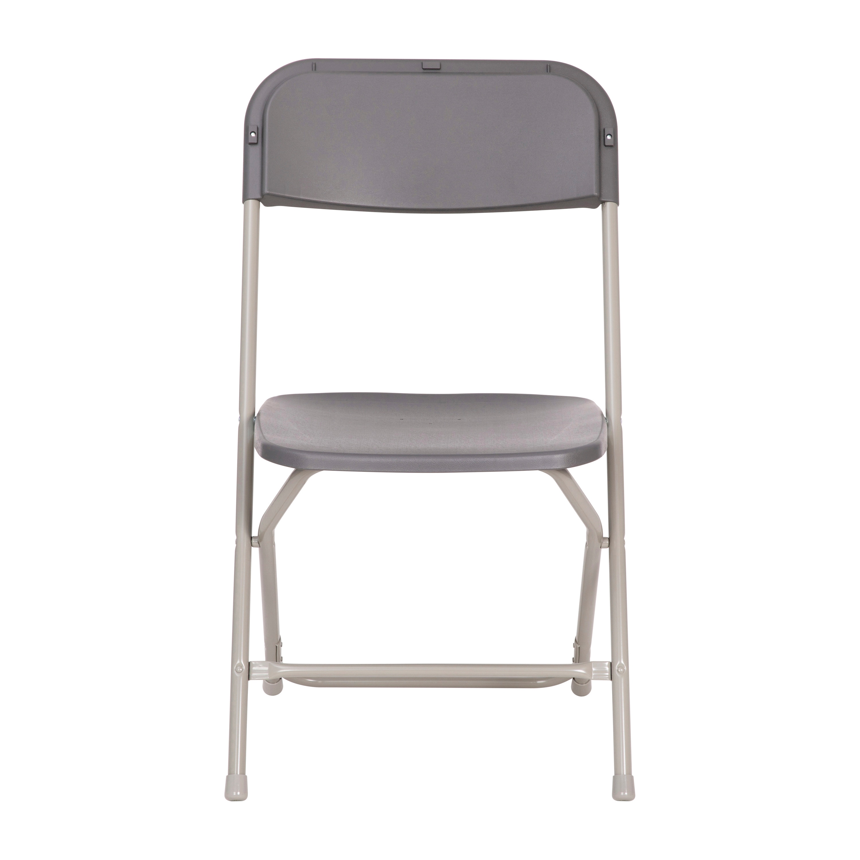 Extra Wide Gray Metal & Plastic Armless Reception Chair