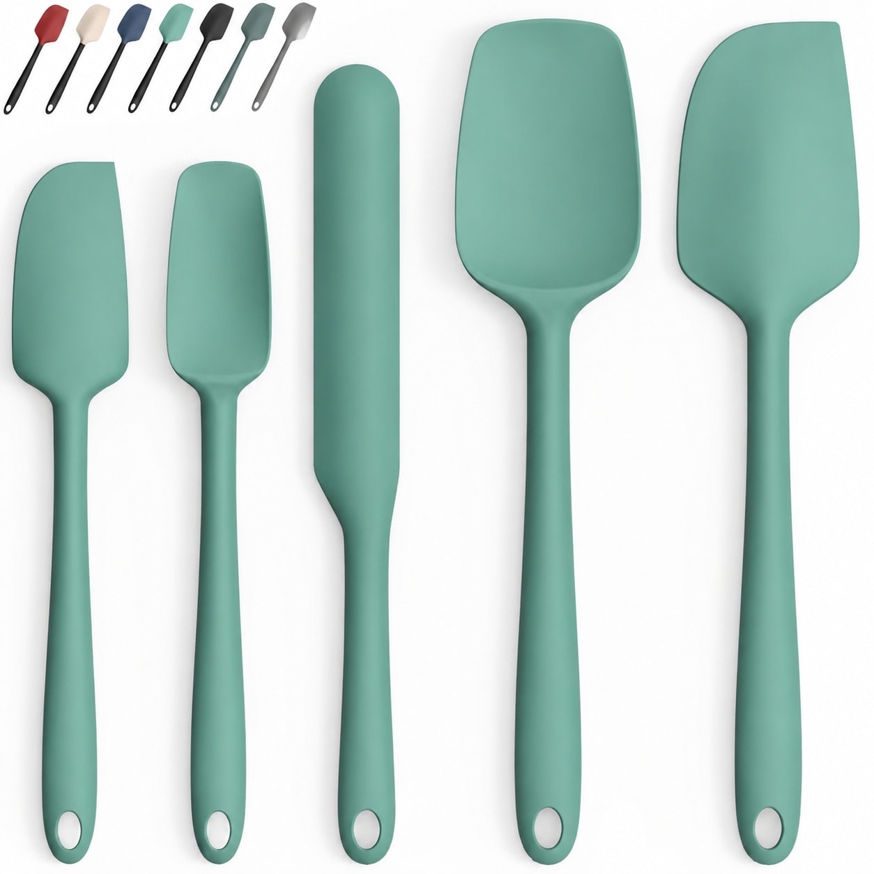 LILILIAN FMY  Silicone Spatula Set of Five High Heat Resistant Food Grade Silicone with Reinforced Handles Dishwasher Safe for Baking Cooking Pure