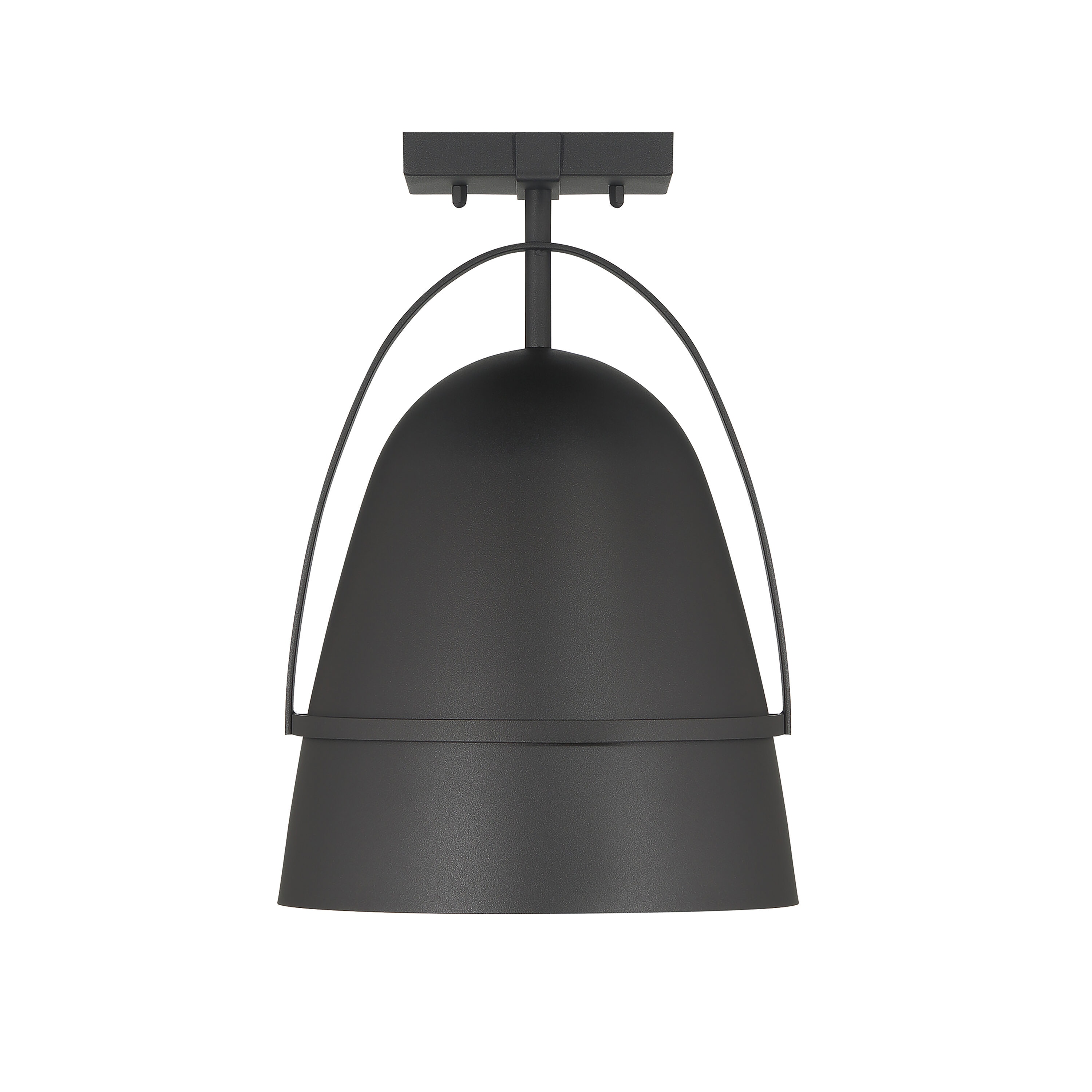 Rue 14" Black Glass Semi Flush Mount Outdoor Lighting