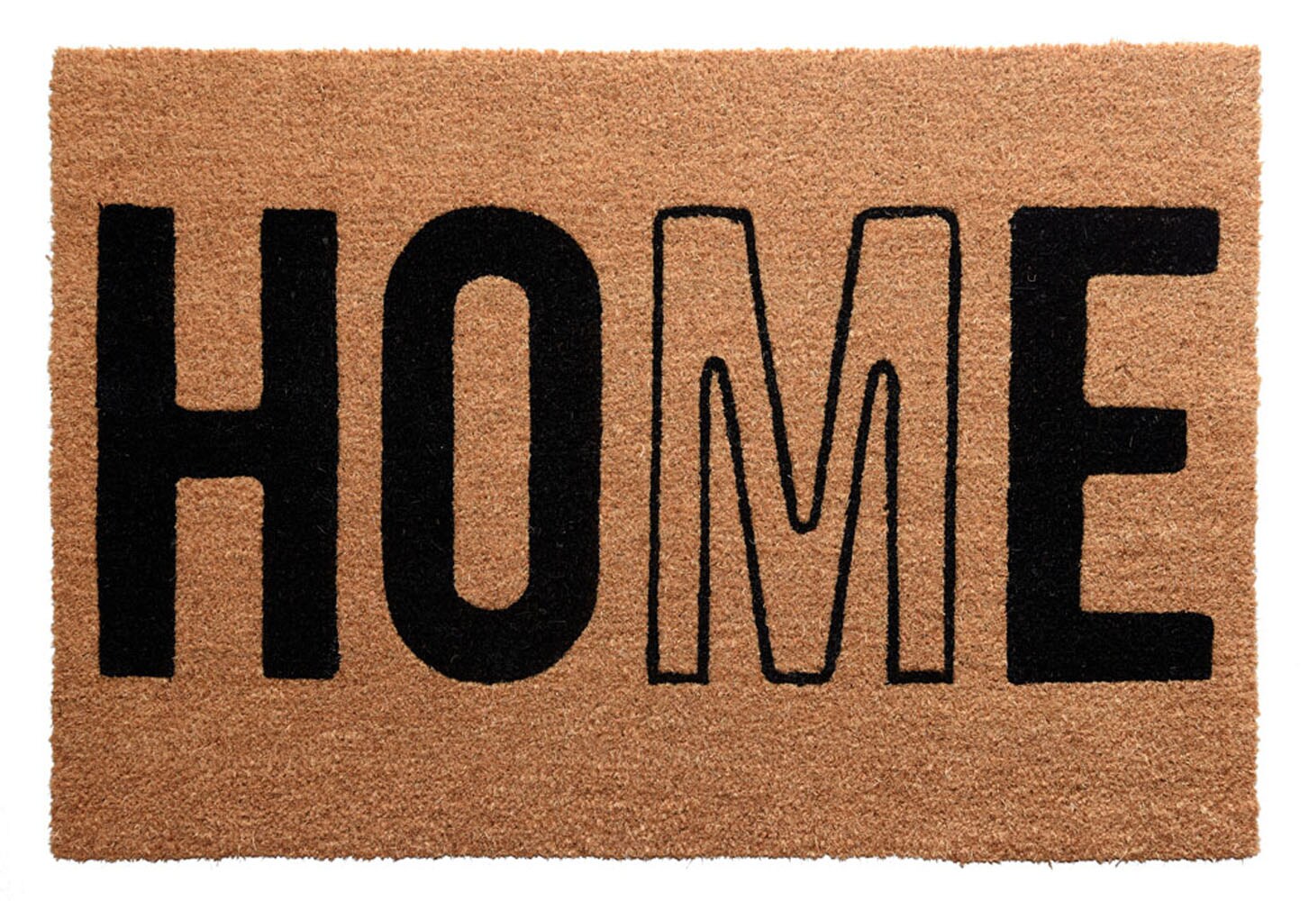  JJ-WG-2436-HOME COIR 2-ft x 3-ft Natural/Black Coir Rectangular Indoor Decorative Home Door Mat