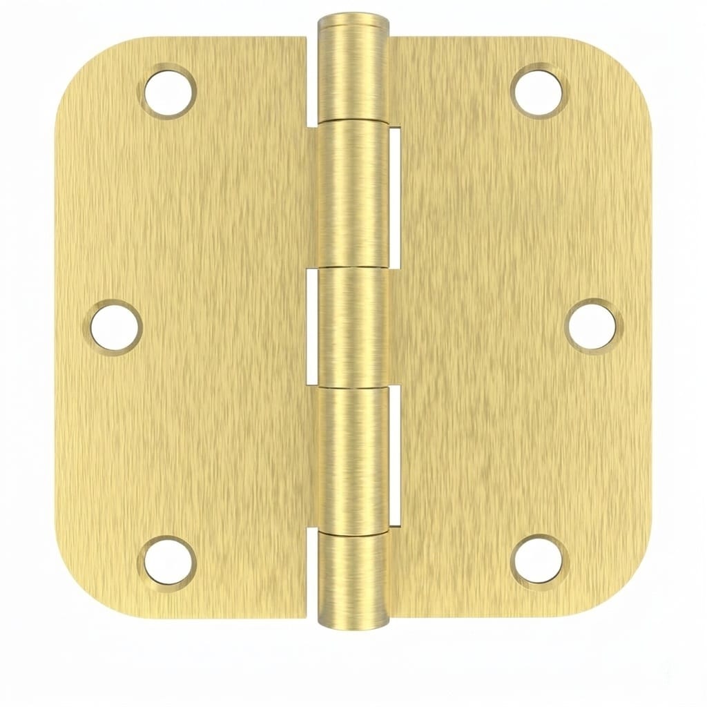 Etokfoks Brushed Gold Steel Door Hinges 3 5 Inch 5 8 Inch Radius Rounded Water Resistant Pre Lubricated 24 Pack #LETXFA7OI