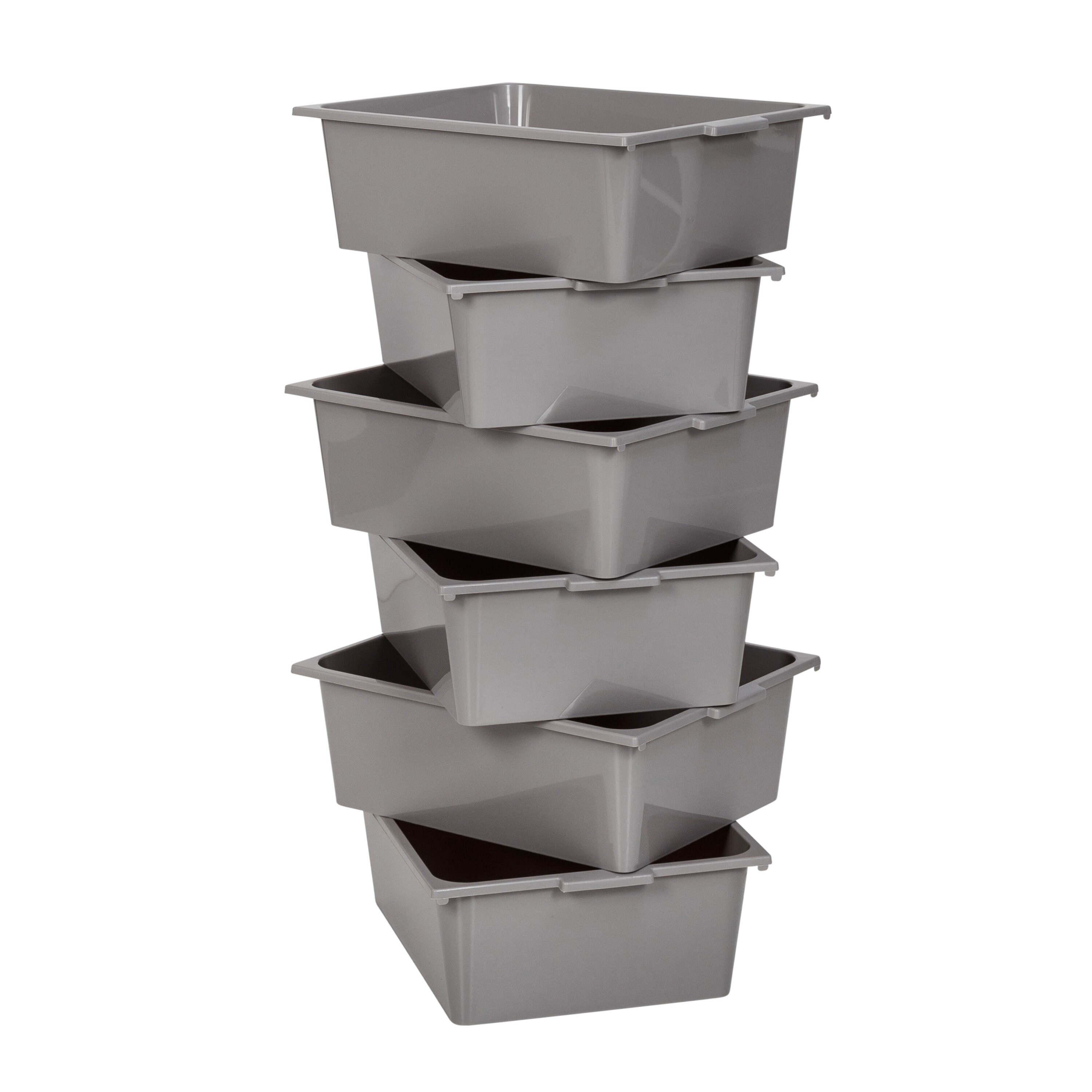 Gray and White 6-Bin Rolling Storage Cart