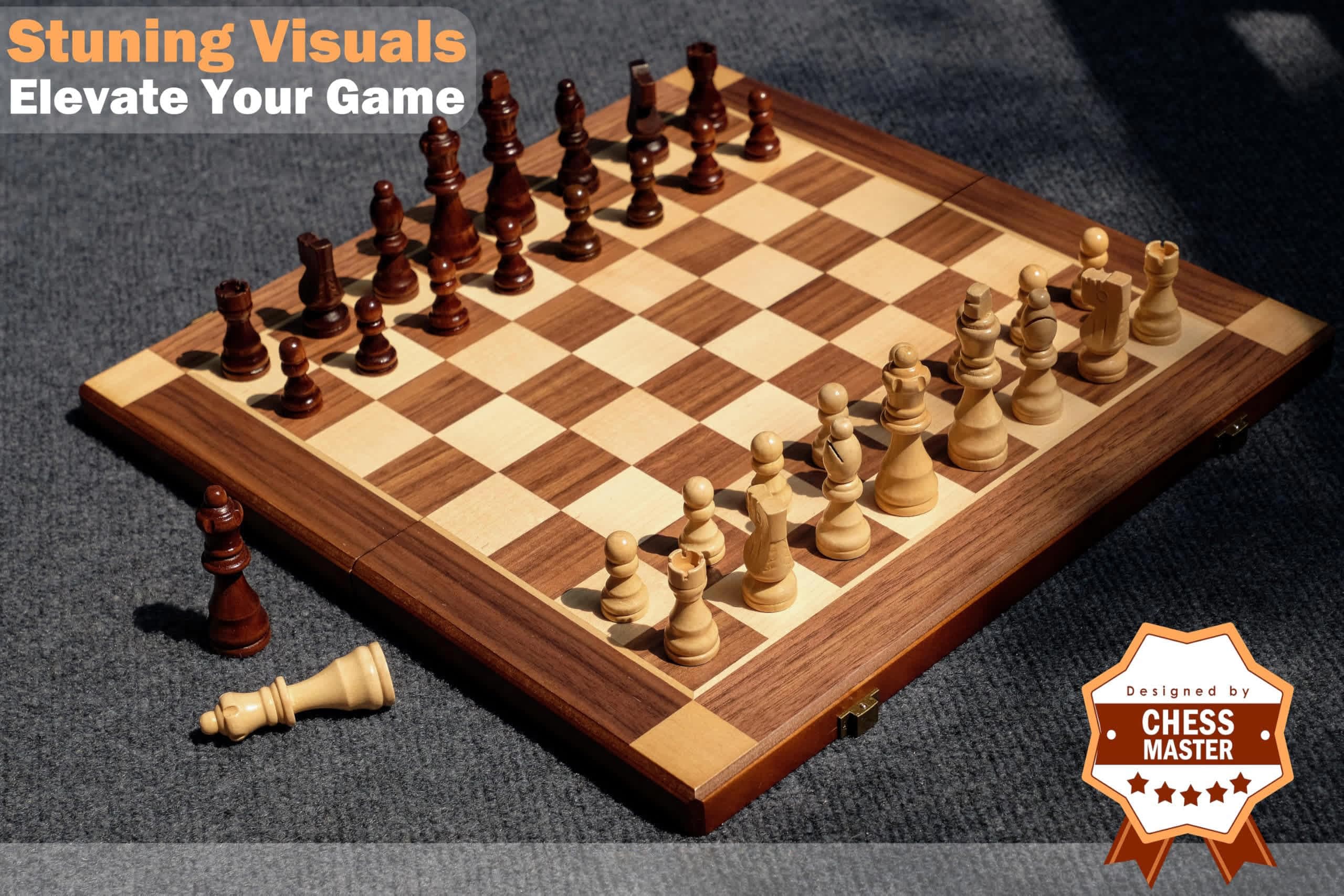 Aoibox 15 inch Wooden Chess Set with Removable Chess Piece Case ...