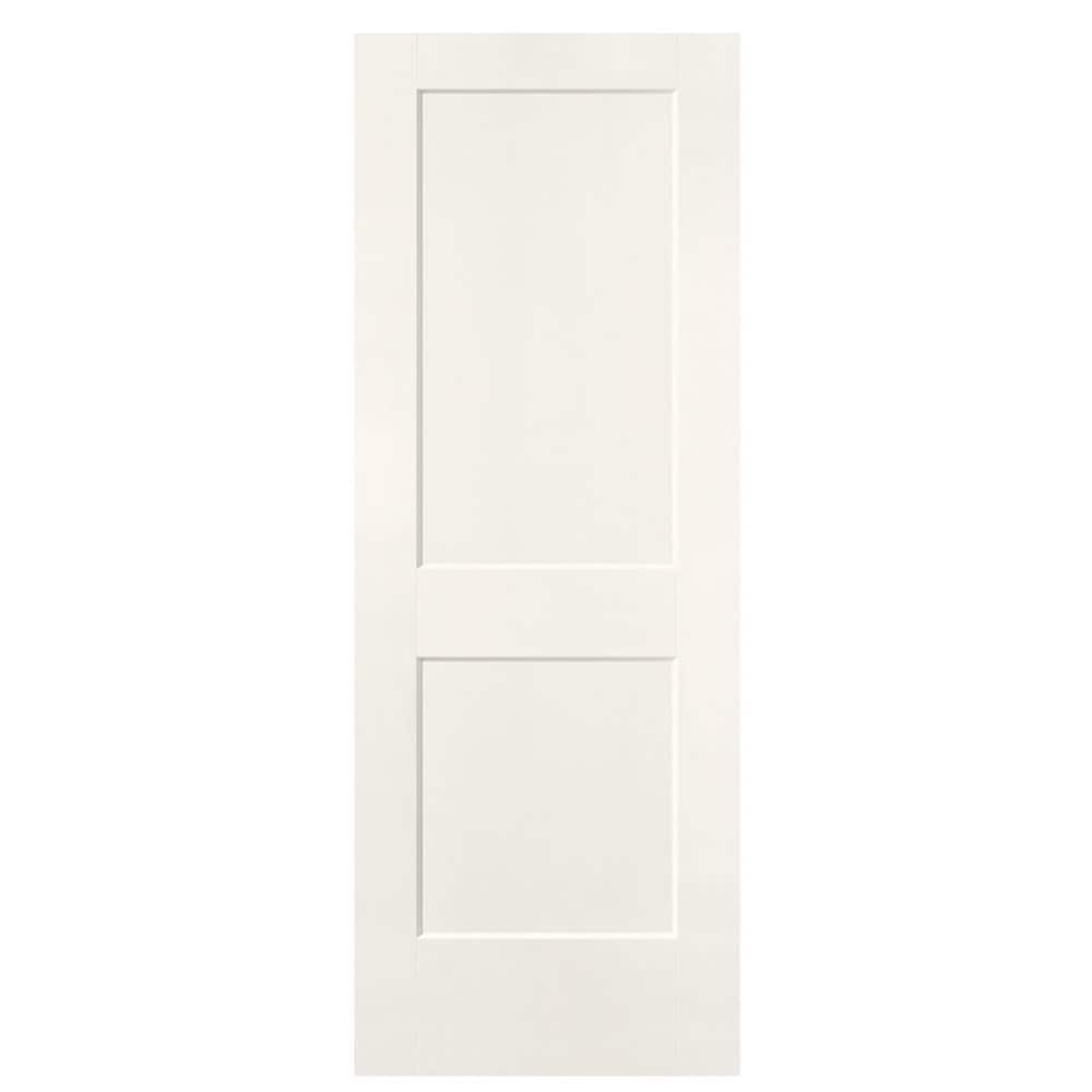 Logan 24-in x 80-in White 2-panel Square Hollow Core Prefinished Molded Composite Slab Door | - Masonite 826378
