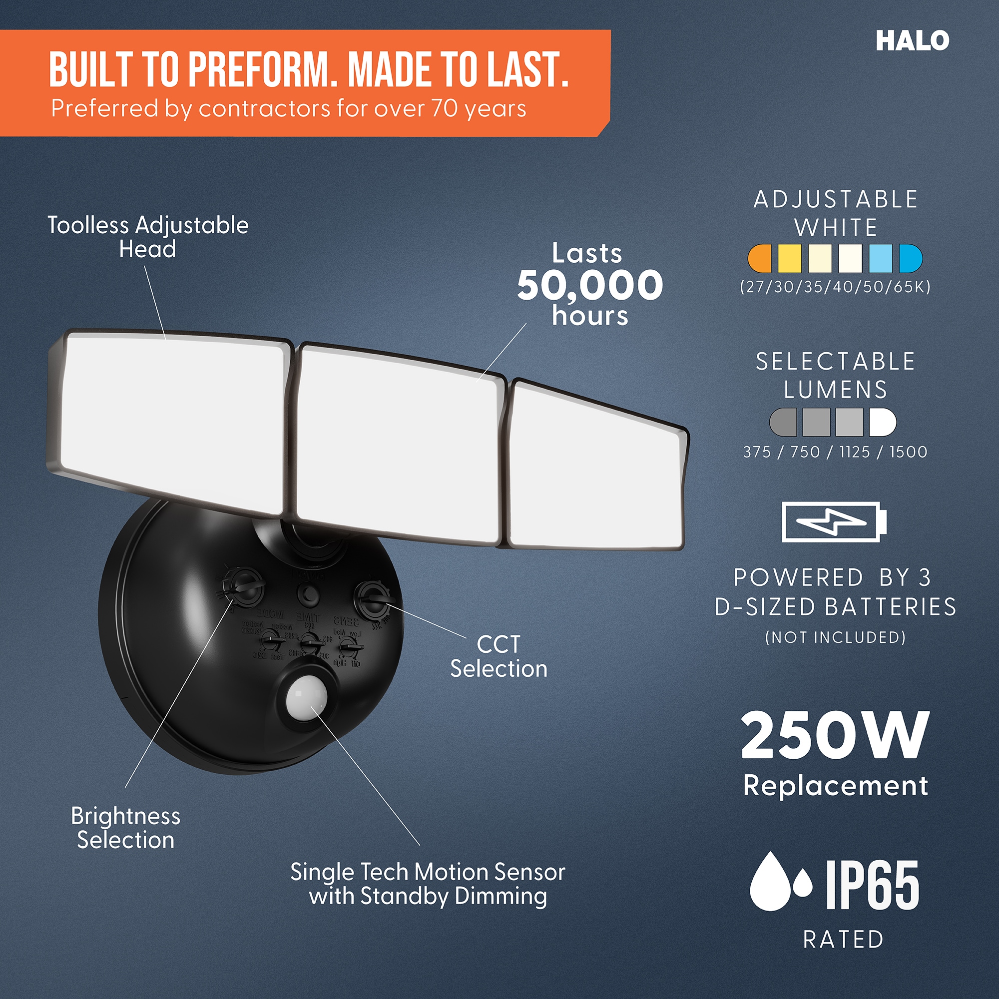 HALO SEC3HSBATMBLK Motion-Activated-Floodlights - View #3