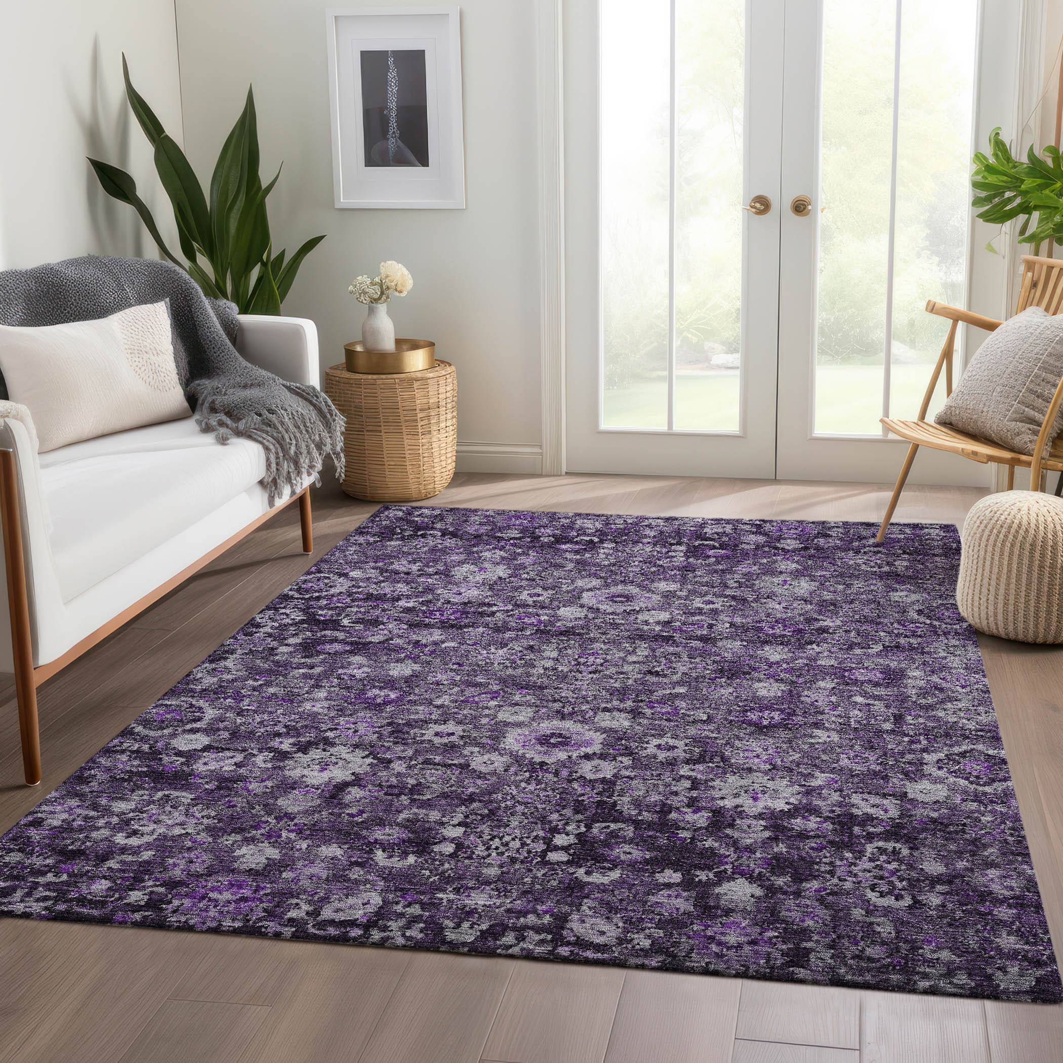 Addison Rugs ACN651PP8X10 Chantille ACN651PP 8 x 10 (ft) Polyester Purple Rectangular Indoor/Outdoor Abstract Machine washable Area rug