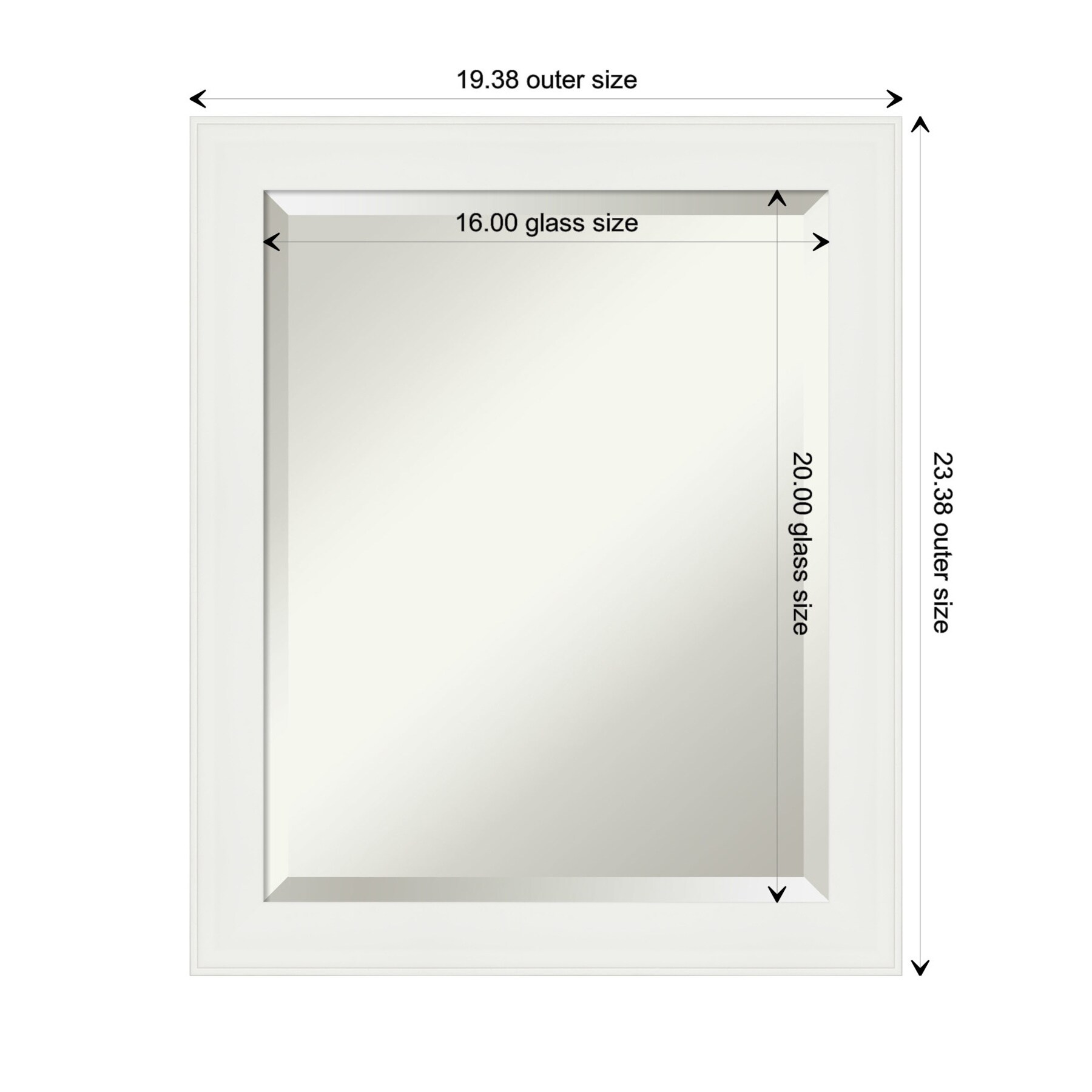 Amanti Art Vanity White Frame 19.38-in x 23.38-in Matte White ...