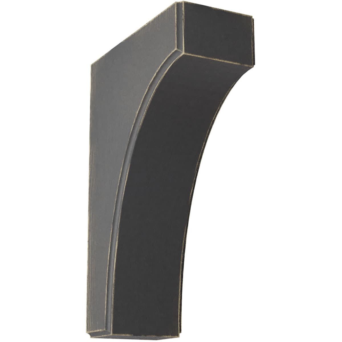 Ekena Millwork BKTWD04X08X12CVBL Clarksville 3-1/2-in x 8-in x 12-in Rubberwood Black Wood Standard Bracket