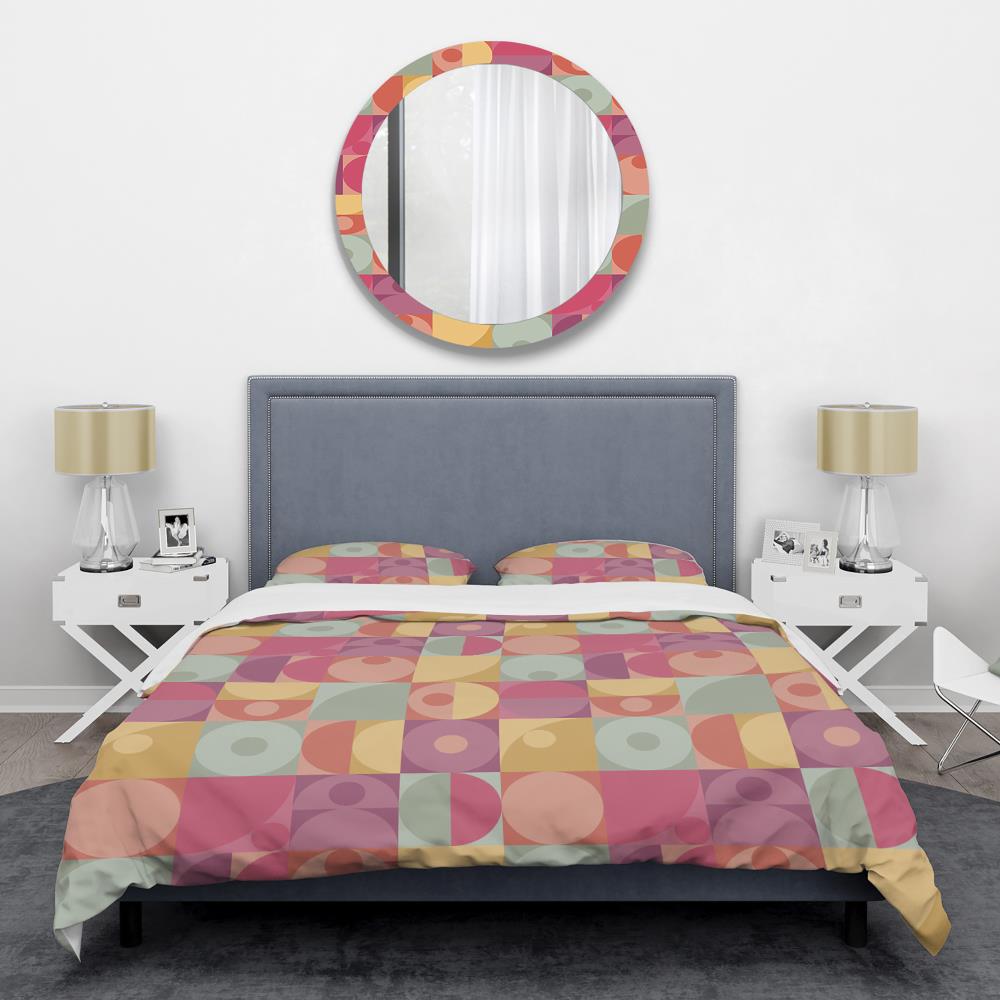 Designart BED24346-Q 3 -Piece Pink Queen Duvet cover Set