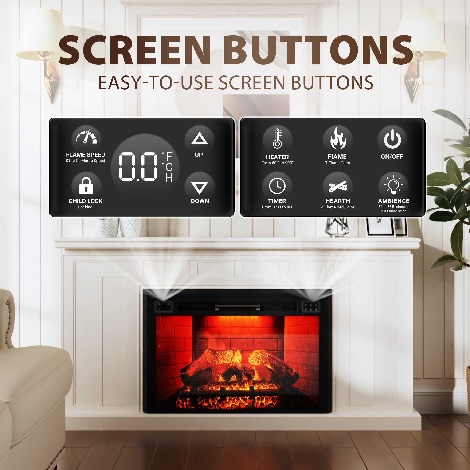 Clihome BL-ZH-07-35 Electric-Fireplaces - View #7