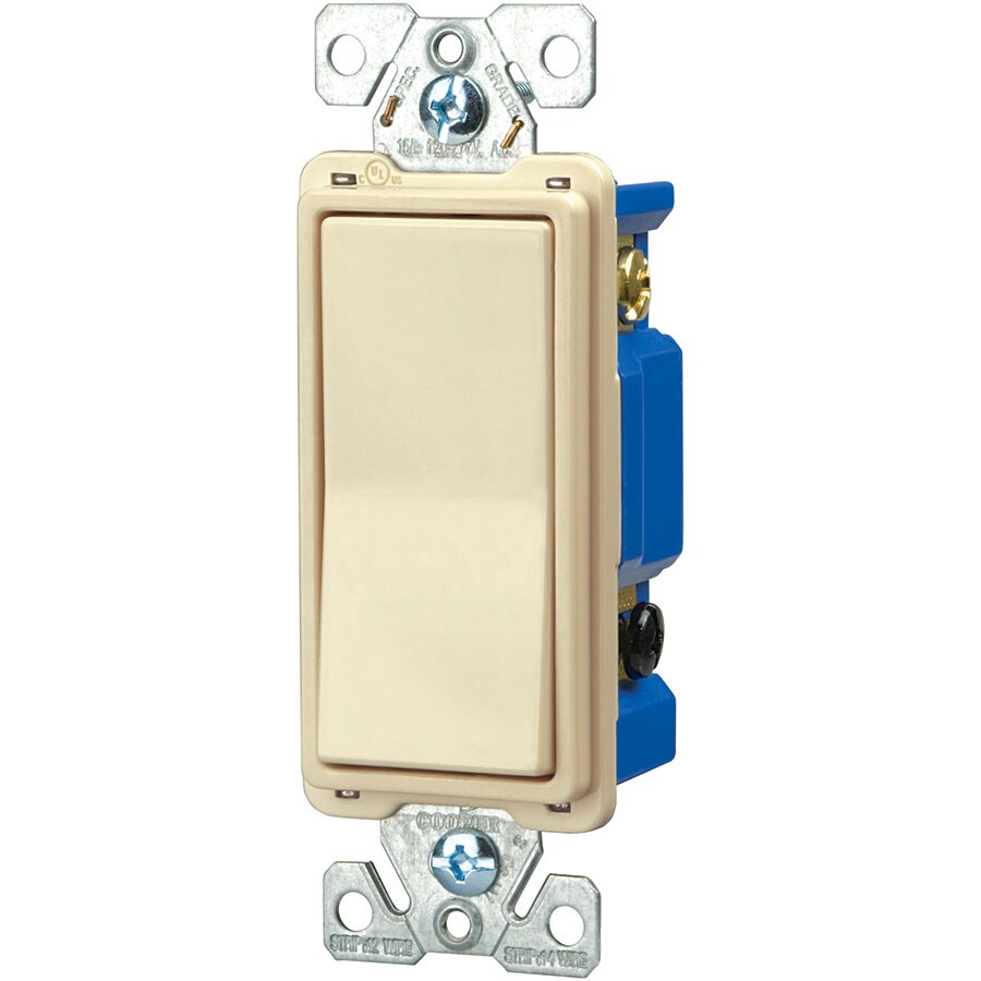 Eaton 7504A-SP-L 15-amp 4-way Rocker Light Switch , Almond