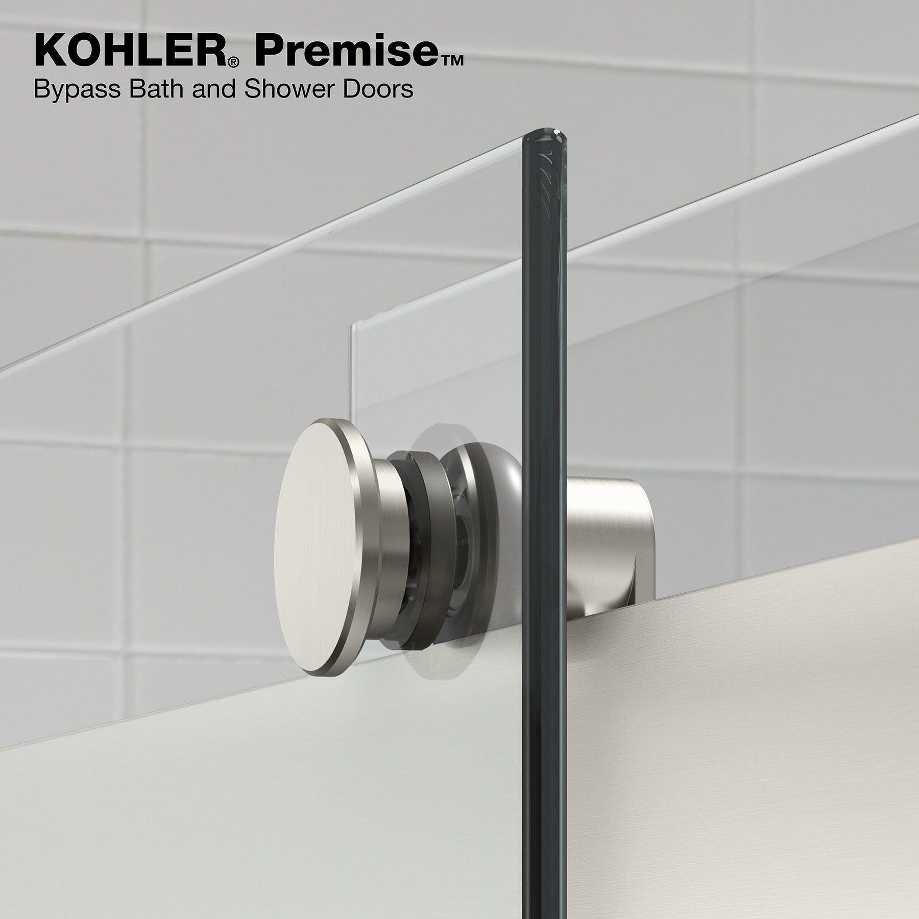 KOHLER Premise Anodized Brushed Nickel 56-in to 60-in W x 75.75-in H ...