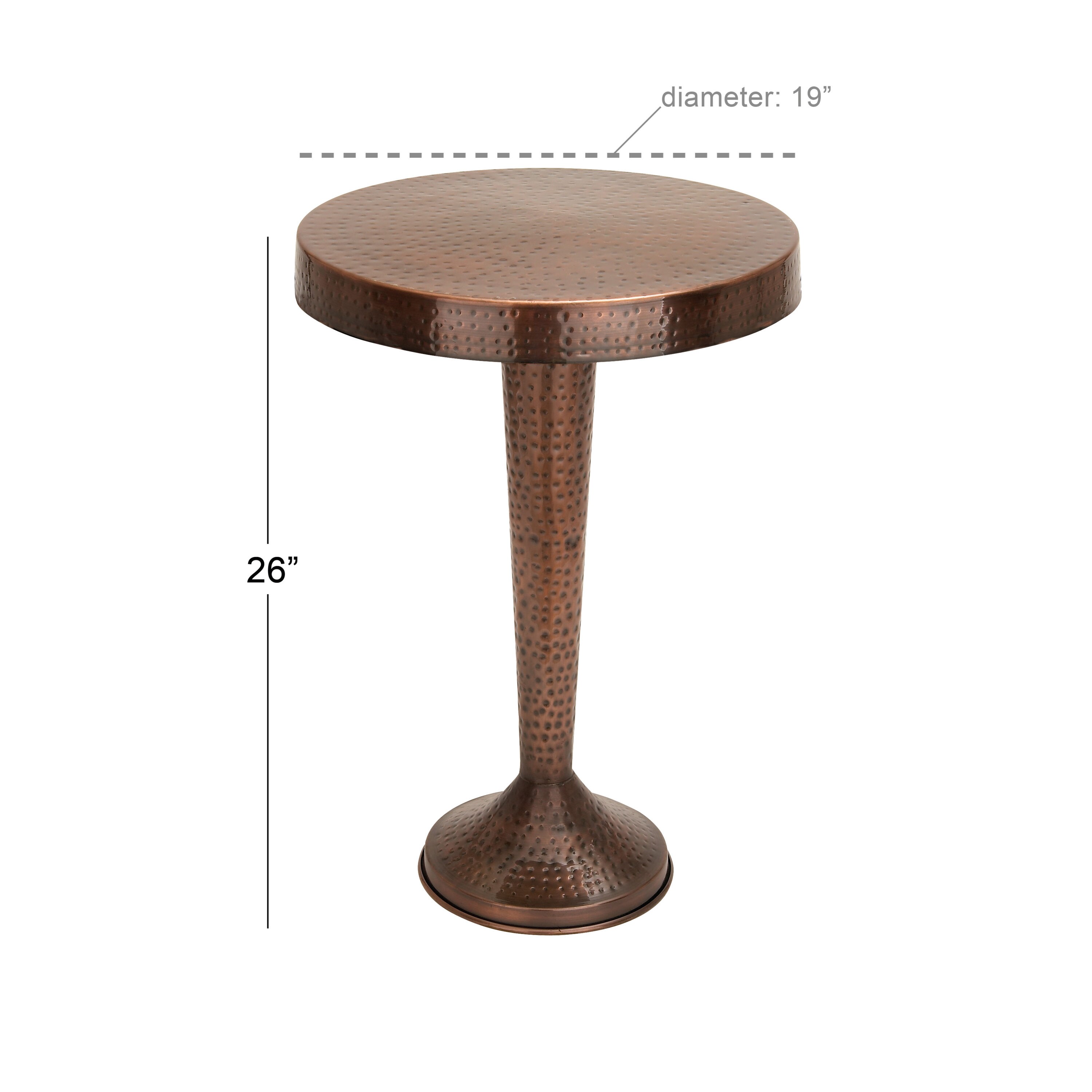 bronze metal round side table