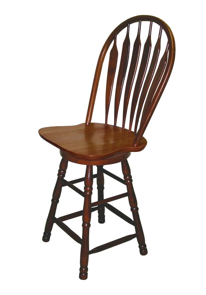 Sunset Trading Oak Selections Medium Walnut Tall Swivel Bar Stool at ...