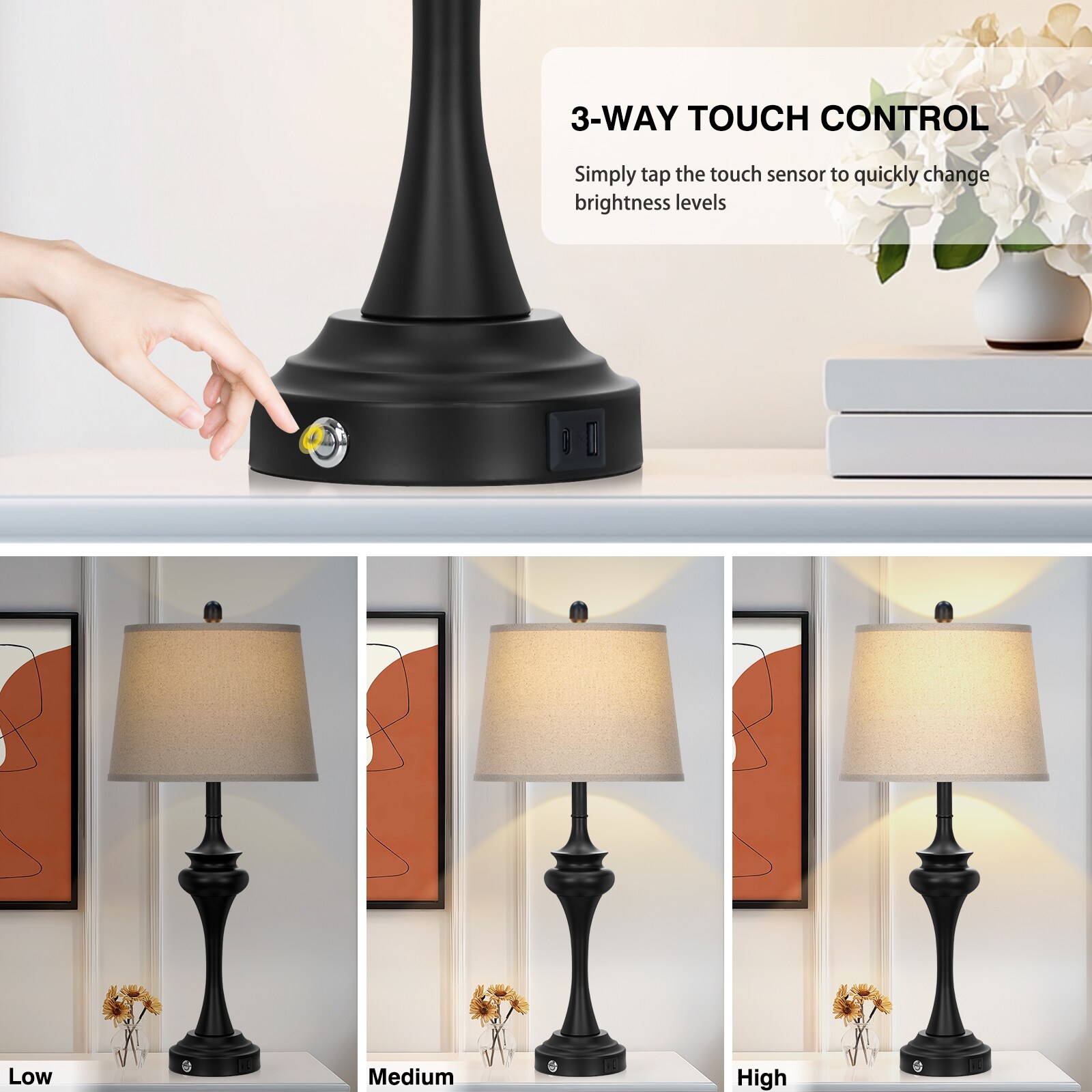 UrFurnishings TD-826 Table-Lamps - View #2