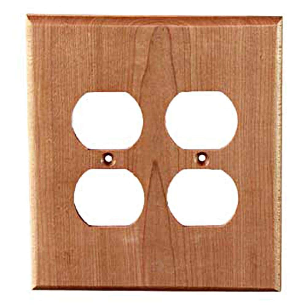 Walnut Wood Duplex Outlet Cover Plate –