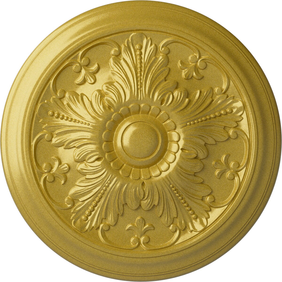 Ekena Millwork CM17VIRGS Vienna 16.875-in W x 16.875-in L Painted Rich Gold Polyurethane Whole Ceiling Medallion