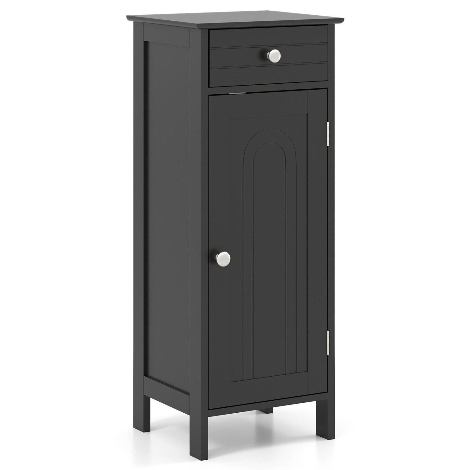 Clihome 14-in x 34.5-in x 12-in Black Freestanding Linen Cabinet