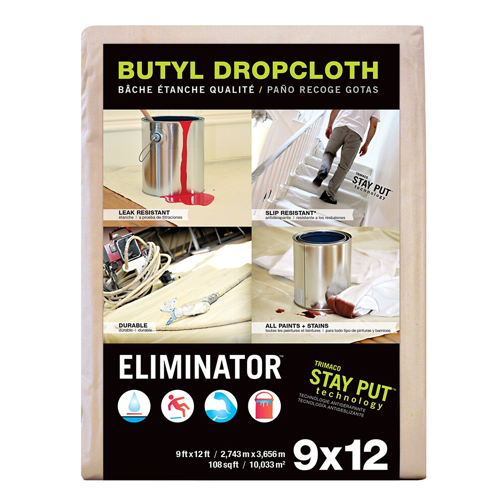 Trimaco 80321 Eliminator Butyl 9-ft x 12-ft Drop Cloth