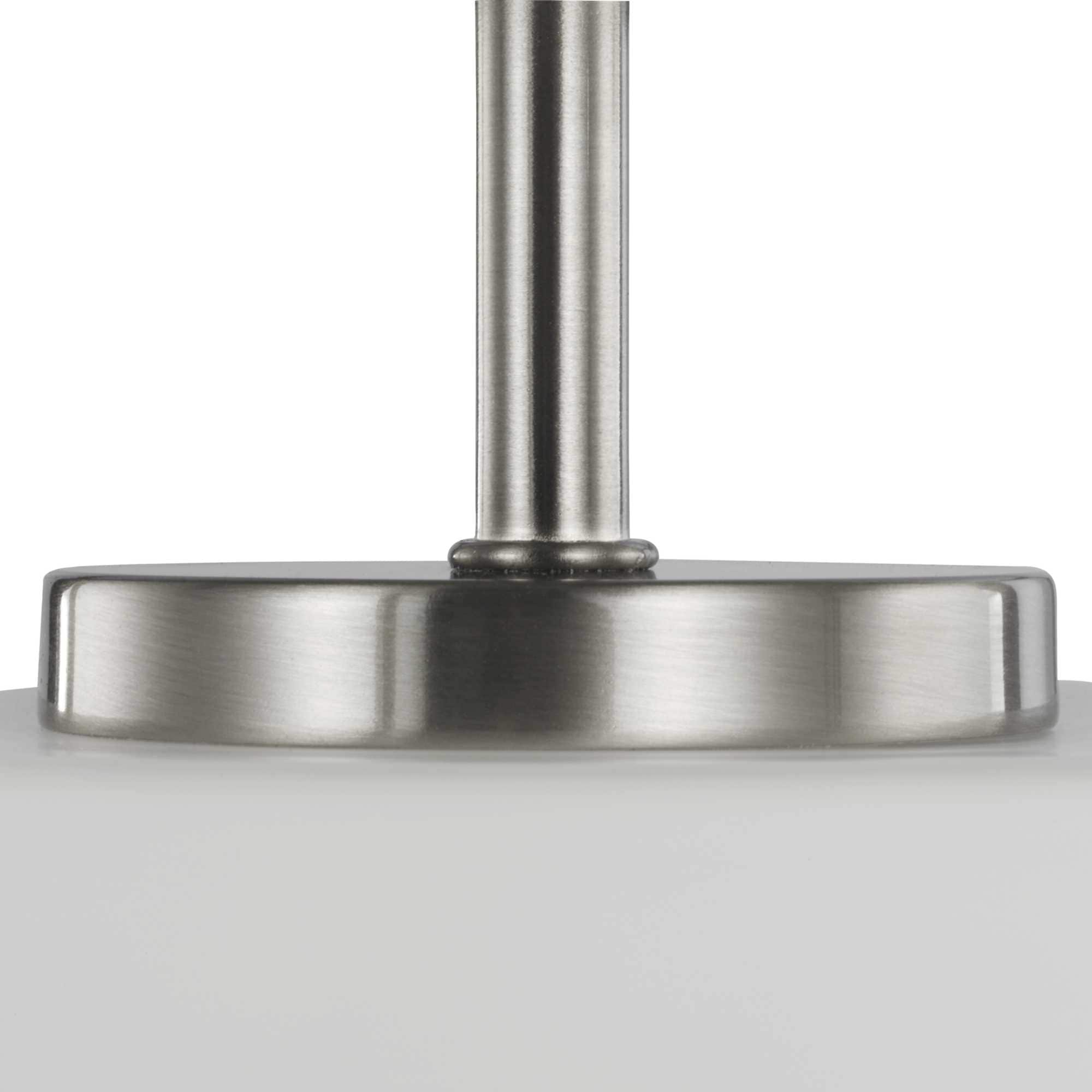Chadwick Brushed Nickel Mini-Pendant with Opal Glass Shade