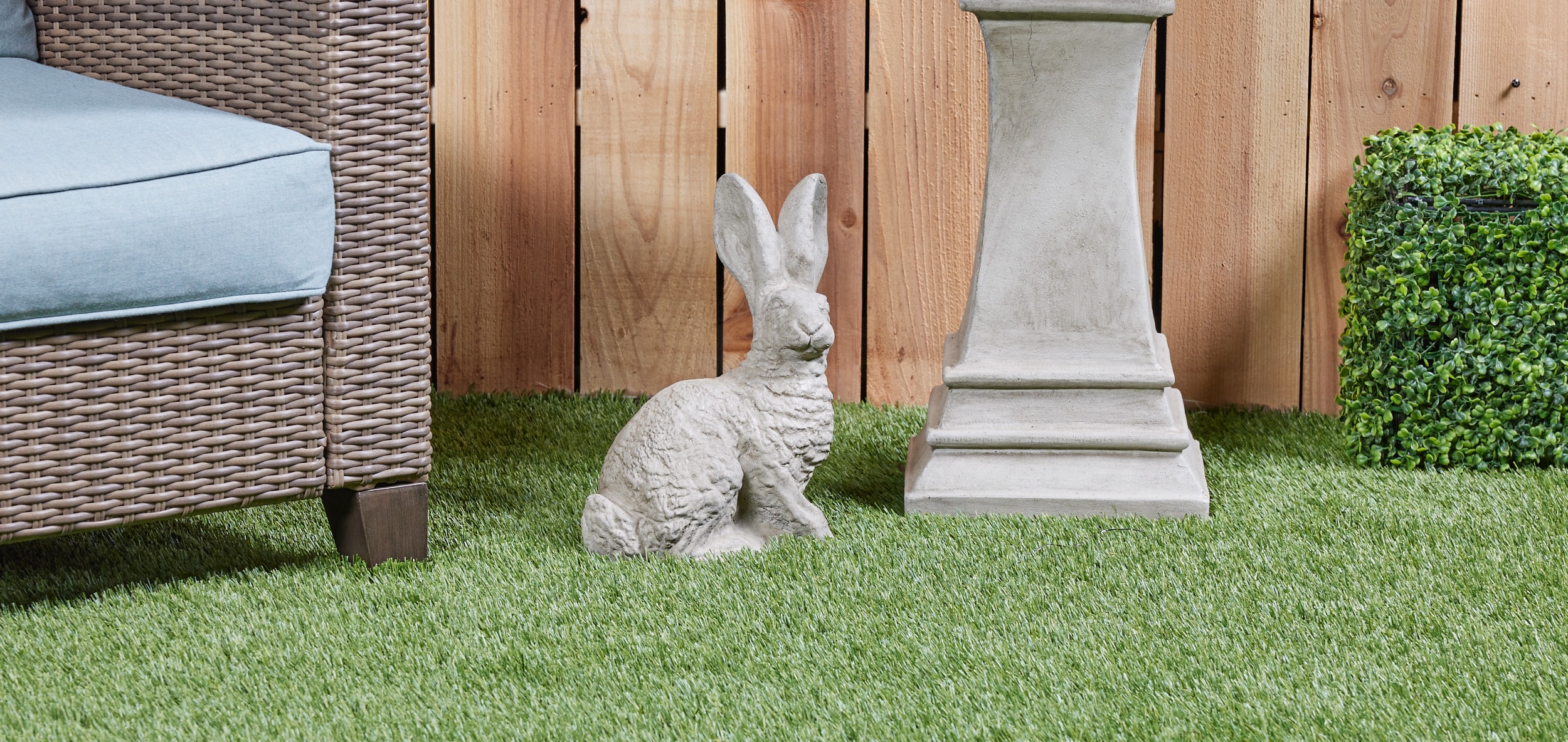 14-in H x 5-in W Brown Rabbit Garden Statue in the Garden Statues