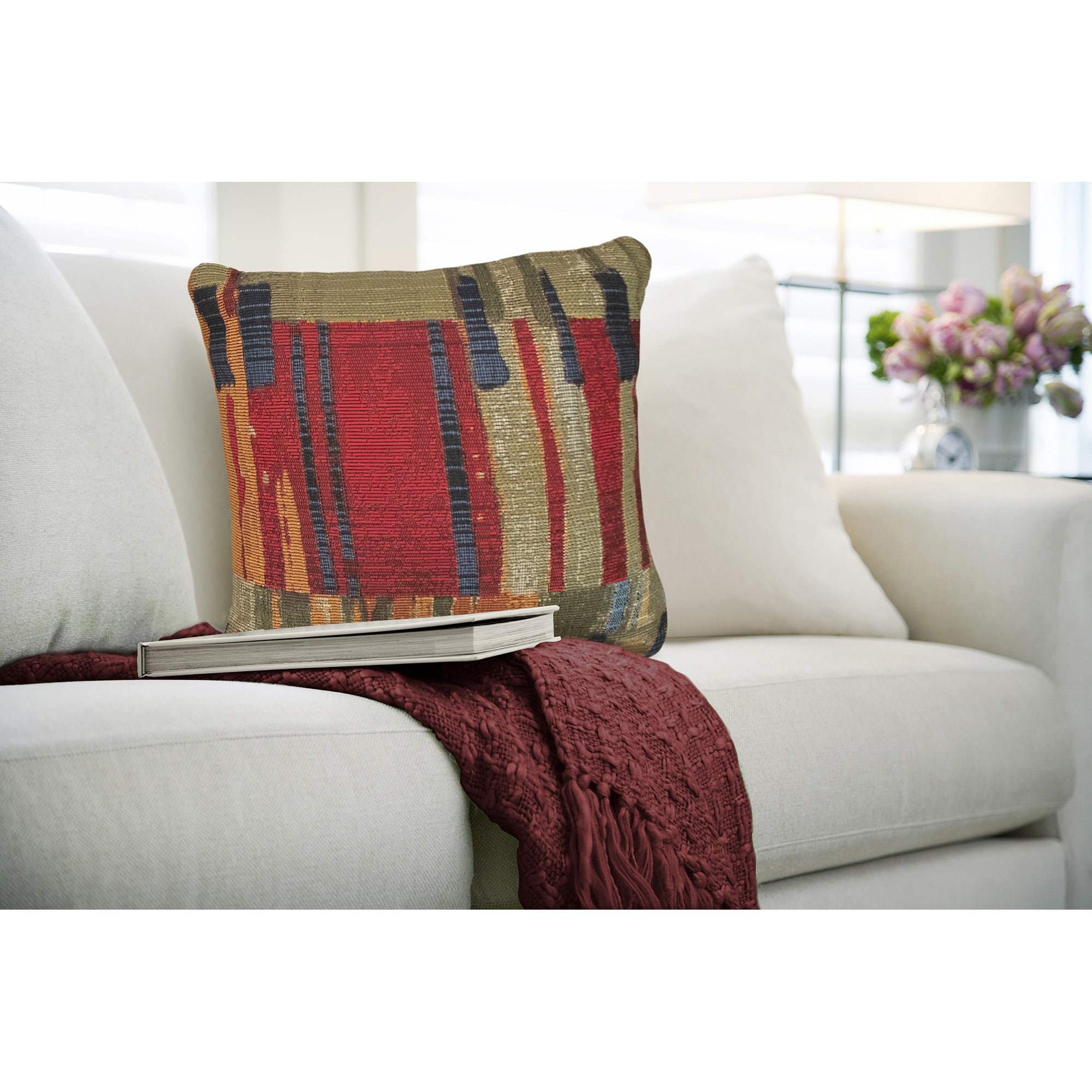 Marina Multi-Color Polypropylene Square Floor Pillow 18"