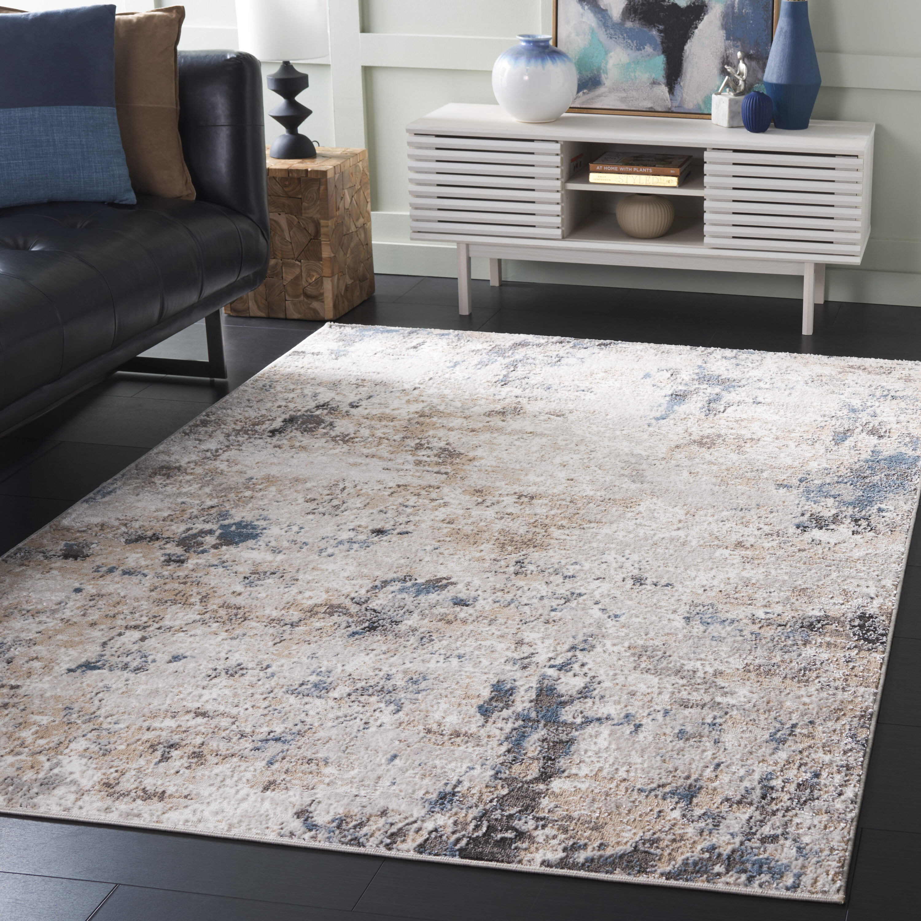  Quincy 100 Ivory/Beige Contemporary 5ft-3in x 7ft-6in Rectangle Rug