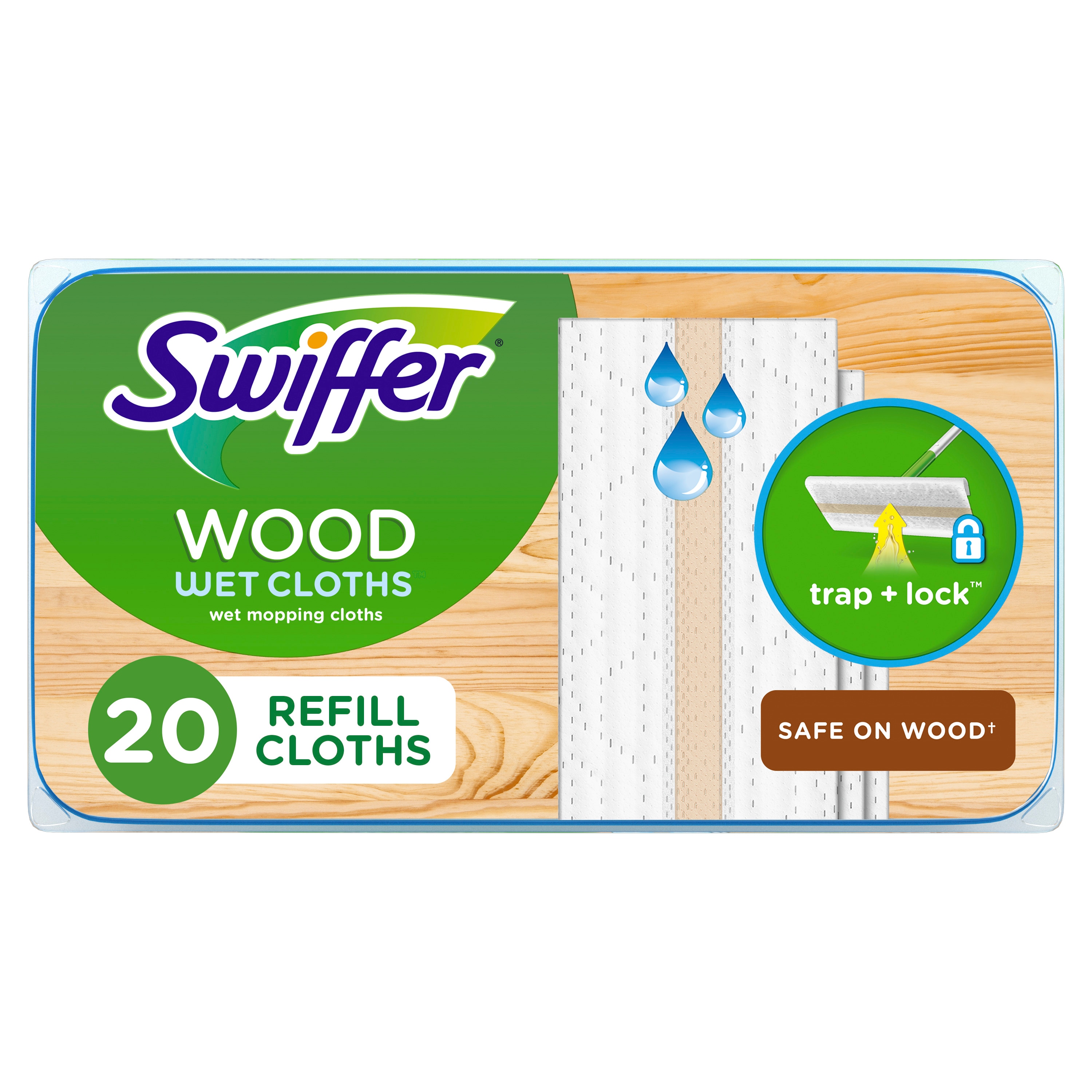 Swiffer Sweeper Heavy Duty Wet Wood Microfiber Refill 20 -Pack