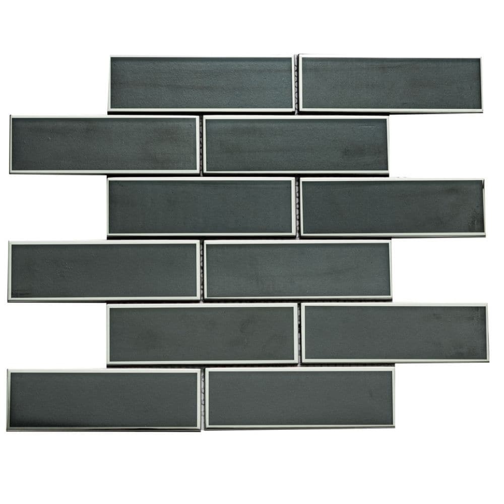The Tile Life SGRAM0206SI Sample - Athena Silver 2-in x 6-in Matte Glass Wall Tile