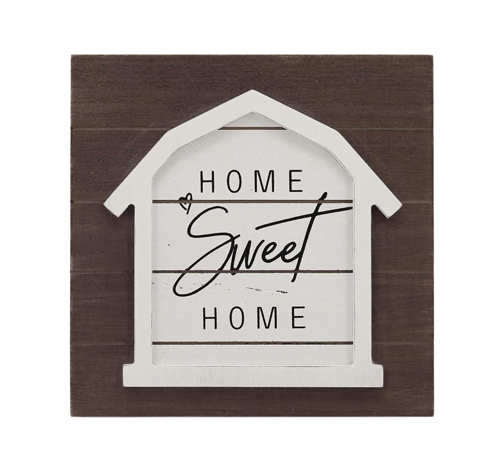 Parisloft SG0183 7.8-Inches W x 7.8-Inches H Wood Home Wall Phrases Wall accent
