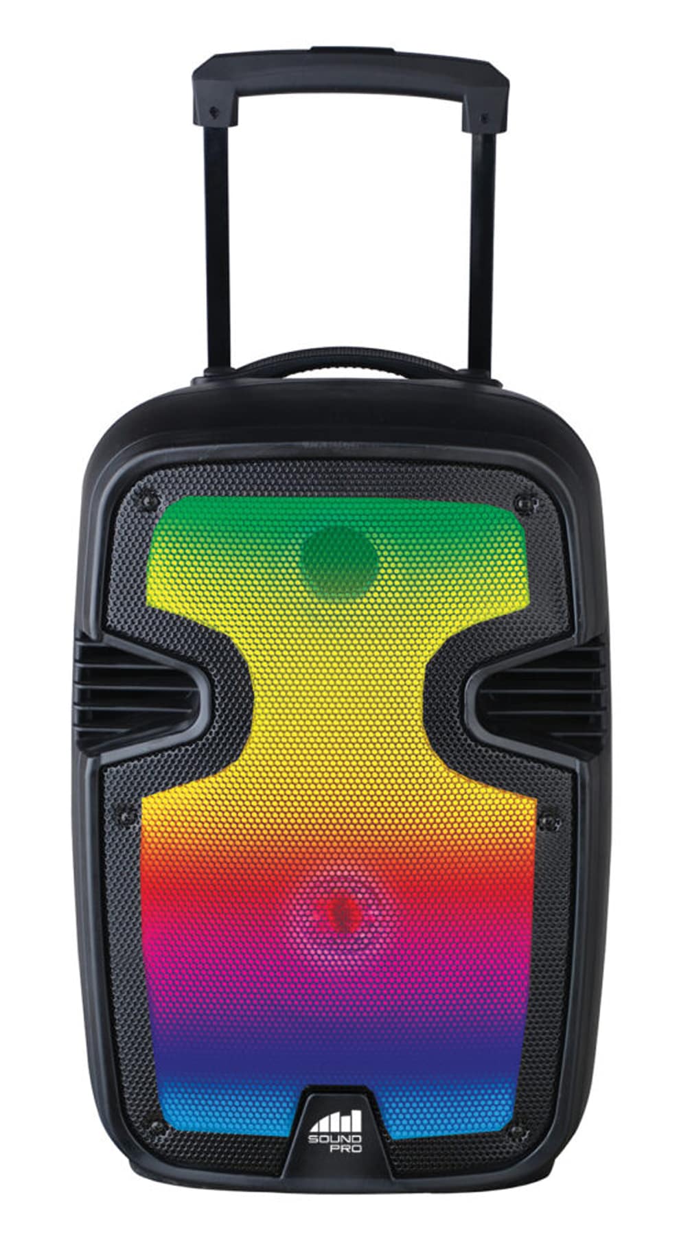 Portable 12” Bluetooth Blaze Party Speaker with Full Glow Disco Lights in Black | - Naxa NDS-1215