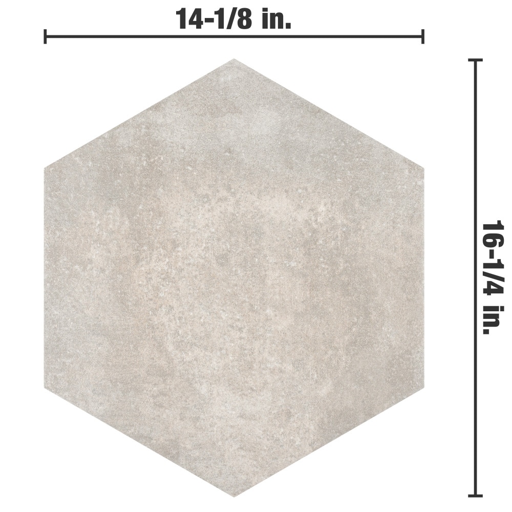 Affinity Tile Boston Ferro Hex Bianco 14-in x 15-in Satin Porcelain ...