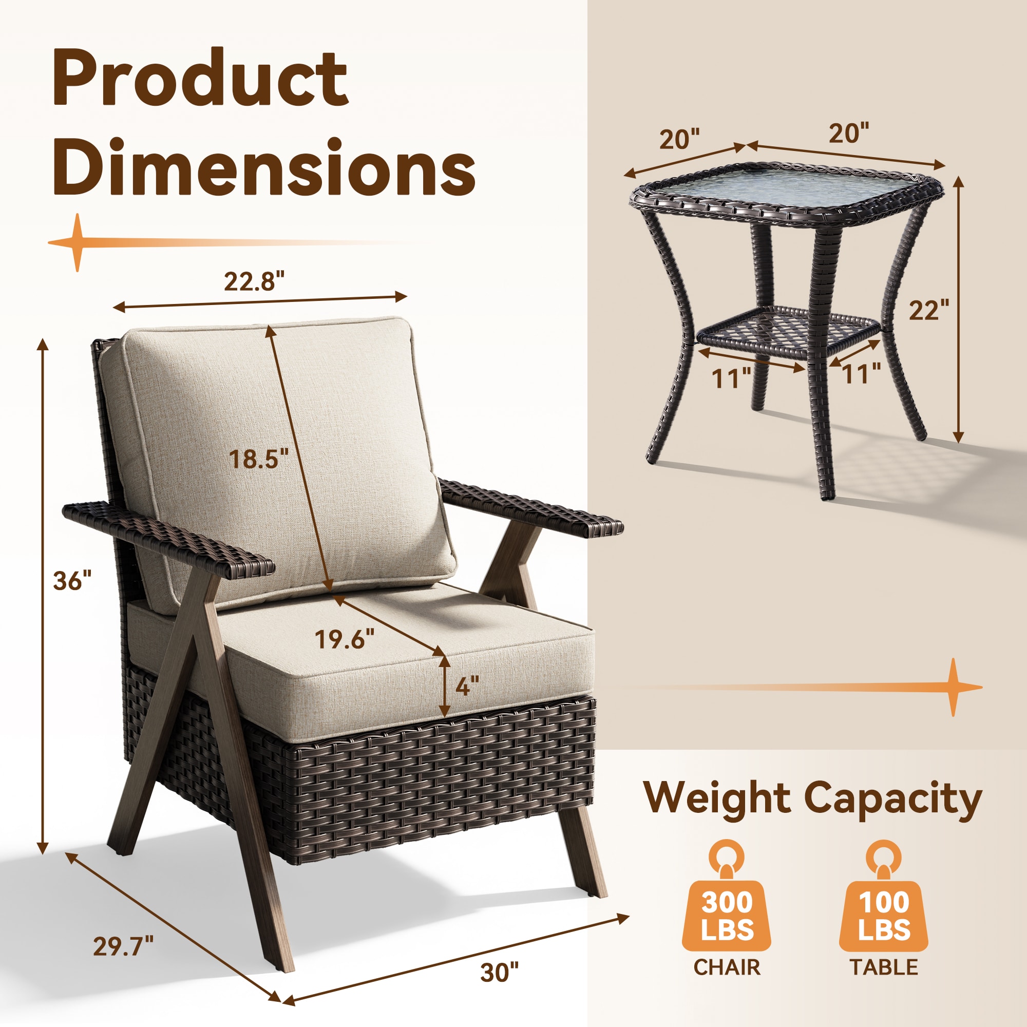 Gardenbee HGL-MA07-A3M69-M Patio-Conversation-Sets - View #3