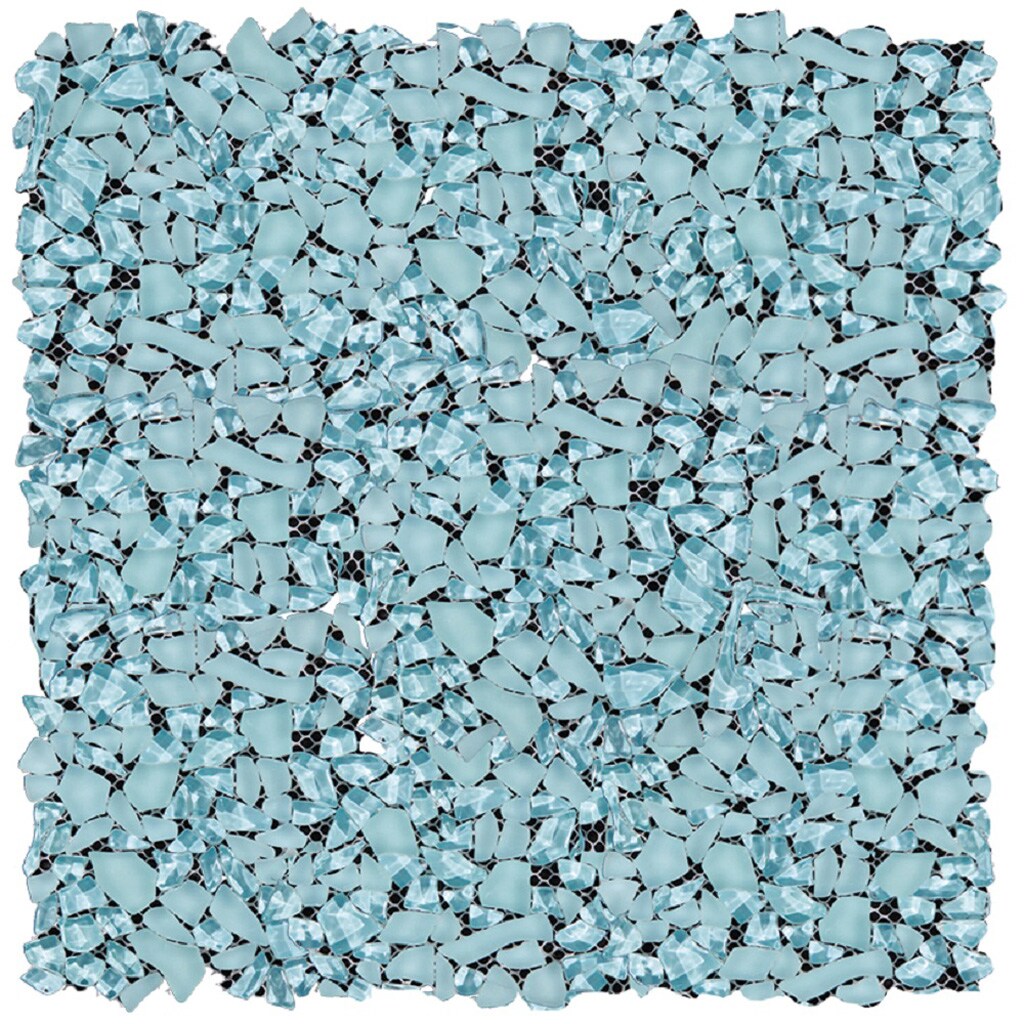 Blue Matte Glass Pebble Mosaic Tile for Bathroom and Kitchen