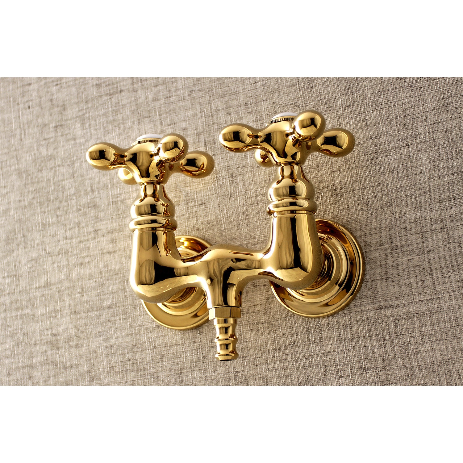 Kingston Brass WLAE37T2 Vintage Polished brass 2-handle Wall-mount Low-arc Bathtub Faucet ( Valve Included )