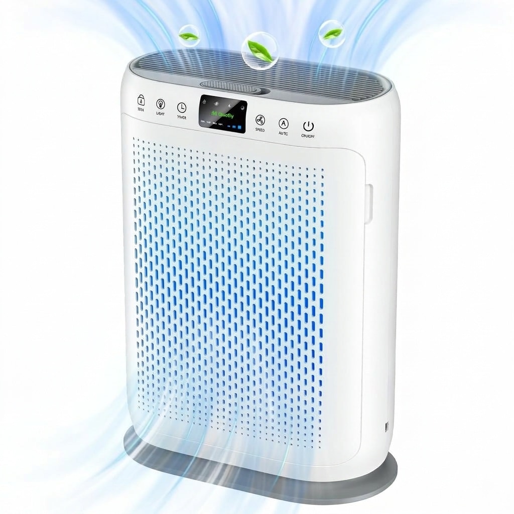 Misopily Air Purifier for Home Large Room 2400 sq ft H13 HEPA Filter PM25 Display Air Quality Sensor Aromatherapy Function Five Fan Modes Timer #L05MS09007