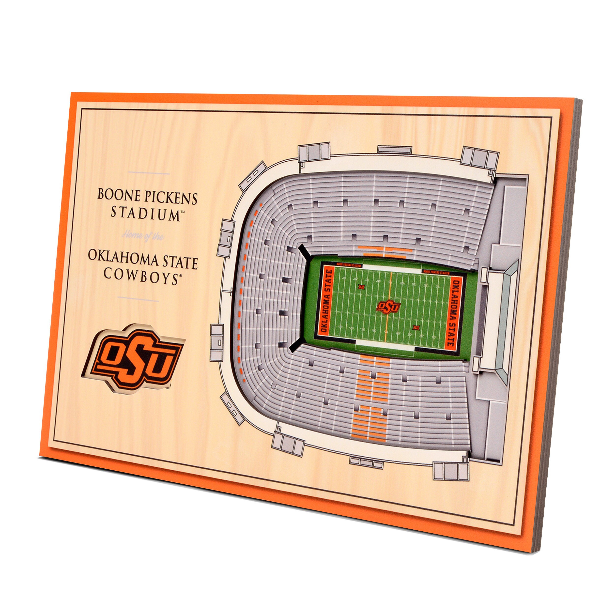 StadiumViews 8490761 Oklahoma State Cowboys Youthefan Team Colors Floater Frame 8-in H x 12-in W Sports 3D Art