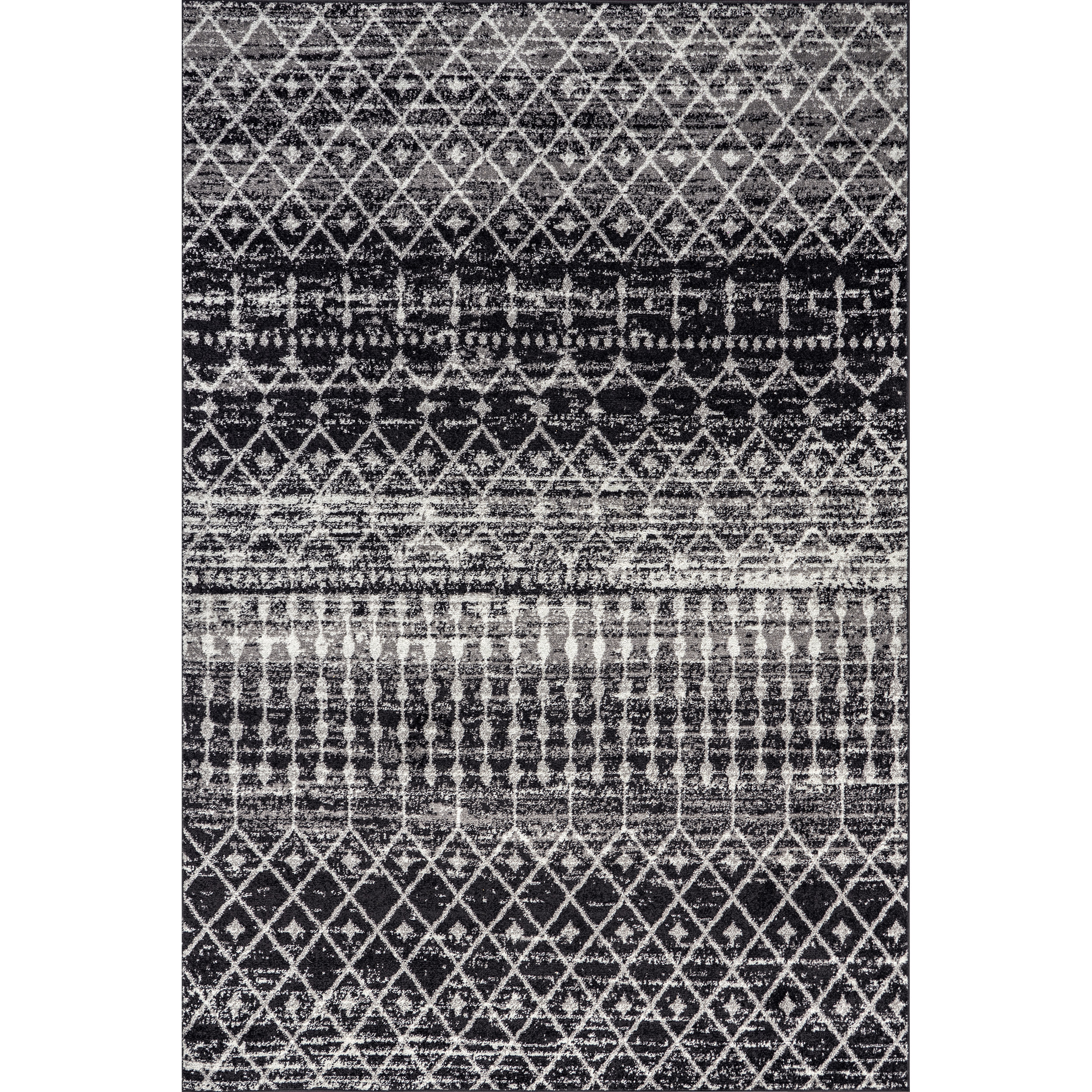 Handmade Moroccan-Inspired Black Synthetic Area Rug 62"x24"