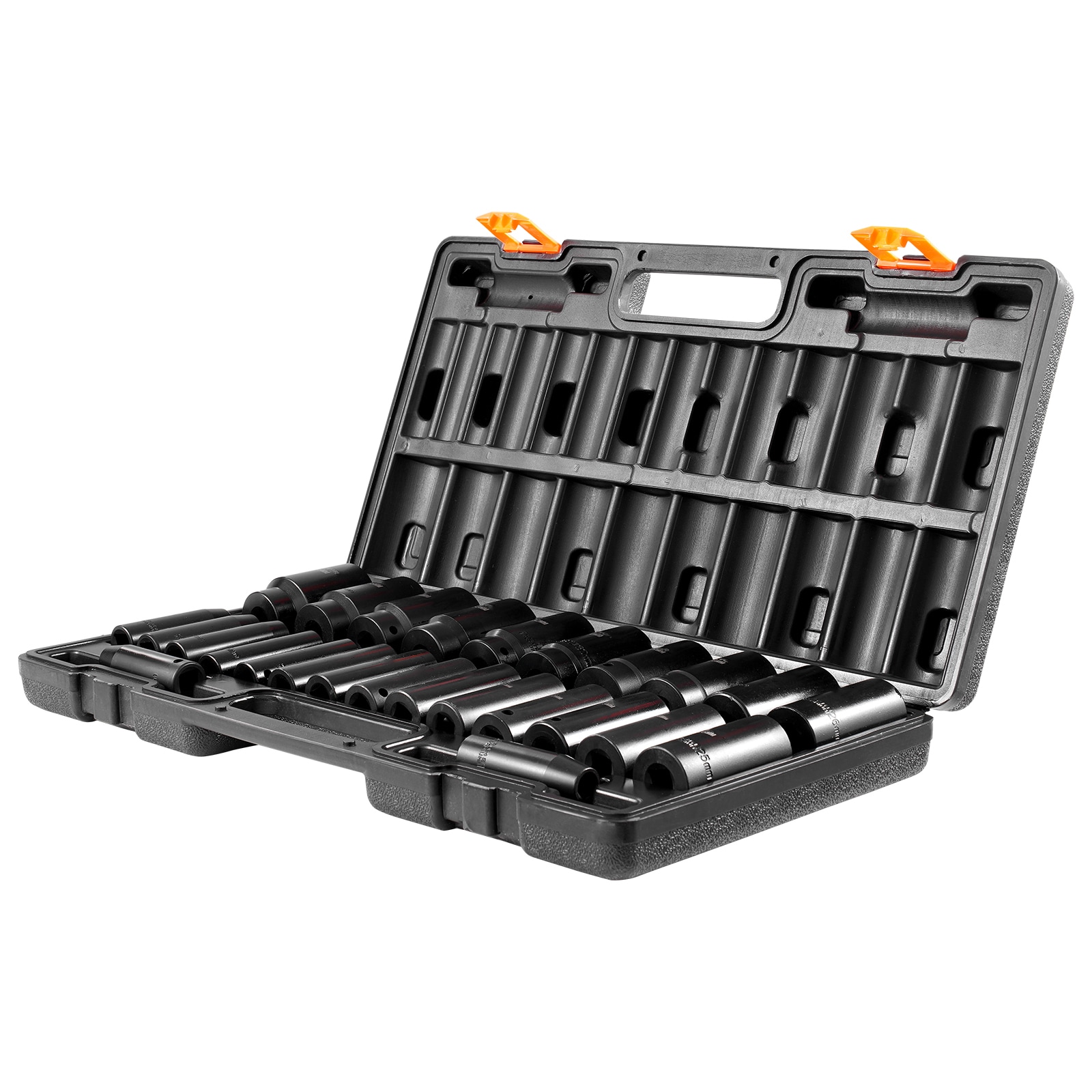 GIVIMO 1/2-in Drive 26-pc Deep Impact Socket Set 6-Point Metric 10-mm to 36-mm Chrome Vanadium Cr-V Steel with Storage Cage for Lug Nuts #ZMLW014GIVSS1011