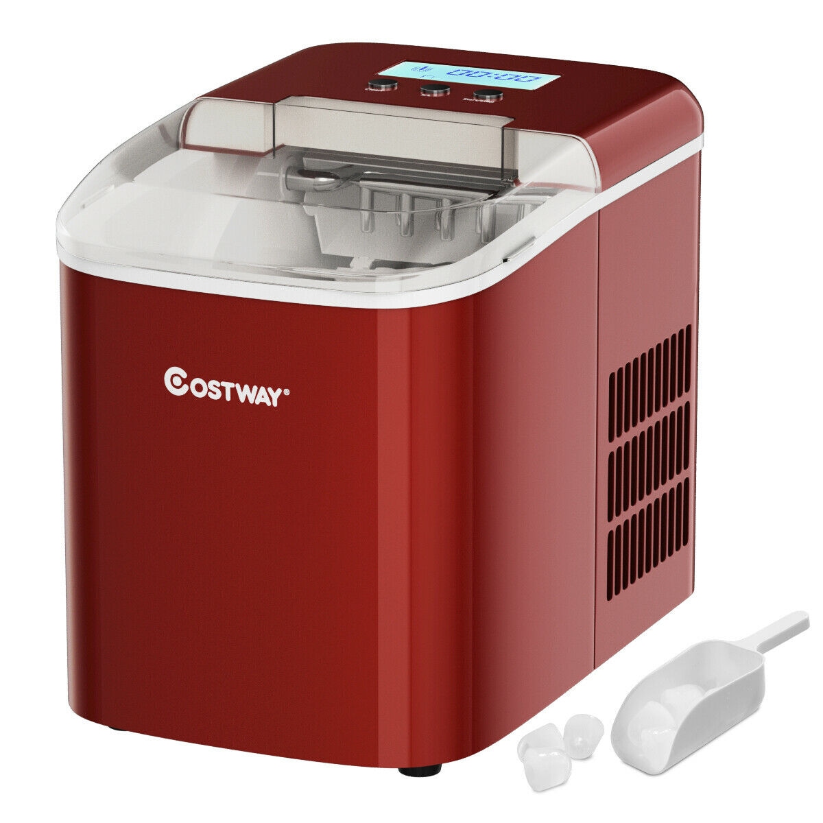 Costway Portable Compact Electric Ice Maker Machine Mini Cube 26lbs/day Sliver