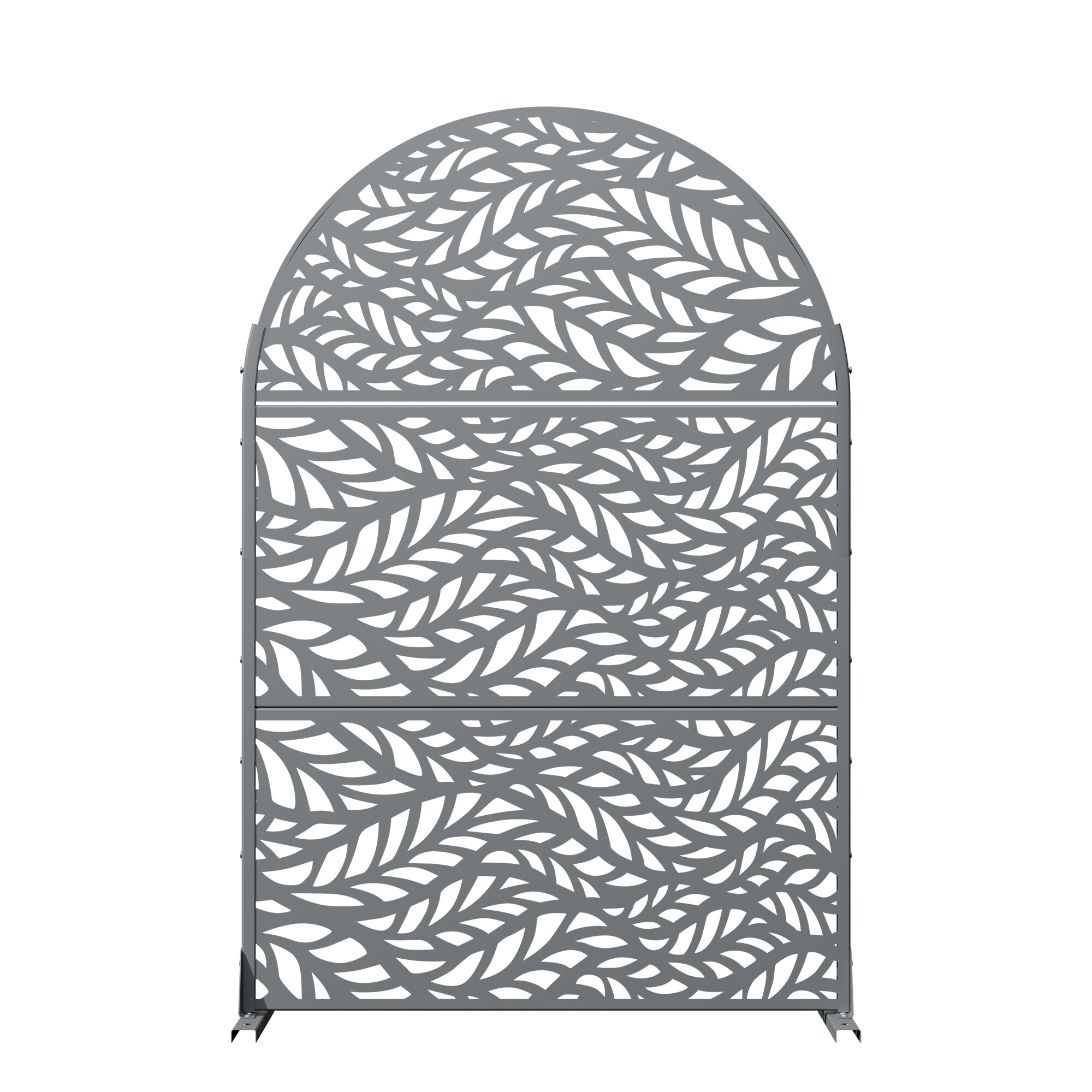 Wooakway - Modern 47 in. L x 16 in. W x 72 in. H Gray Galvanized Steel Dig Privacy Galvanized (1-...